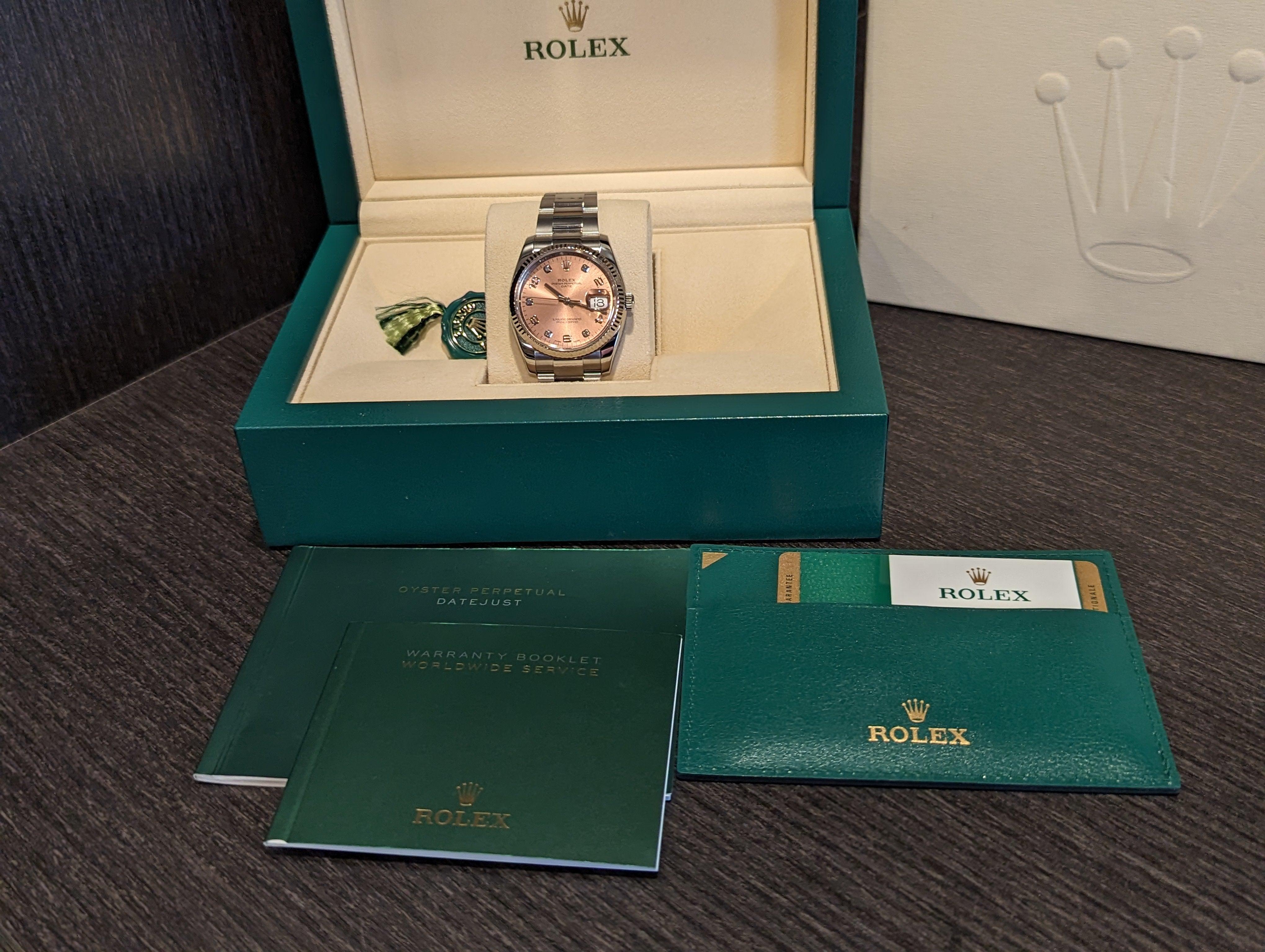 Rolex Oyster Perpetual 34 Pink Diamond Dial - Watch Them Tick