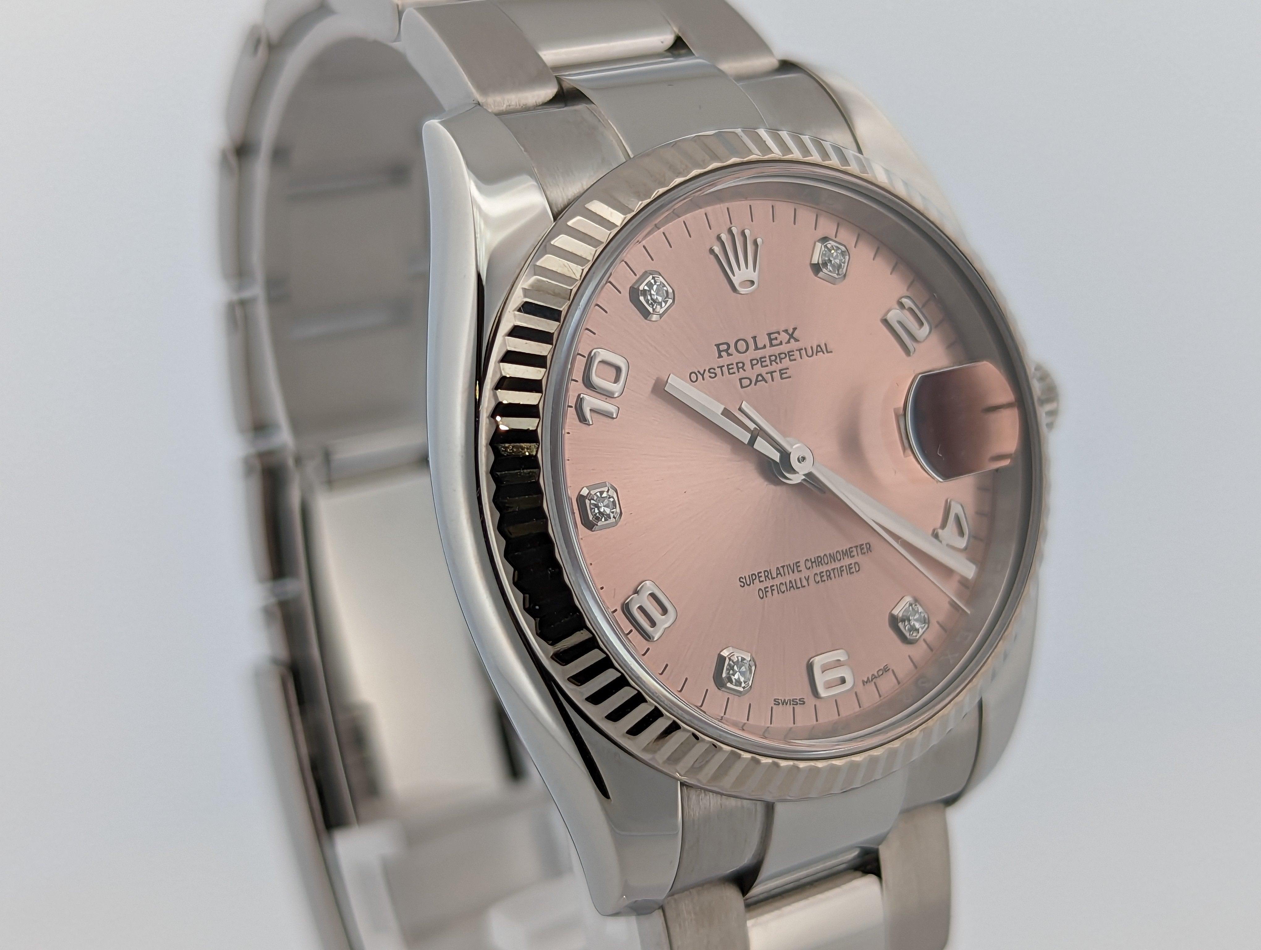 Rolex Oyster Perpetual 34 Pink Diamond Dial - Watch Them Tick
