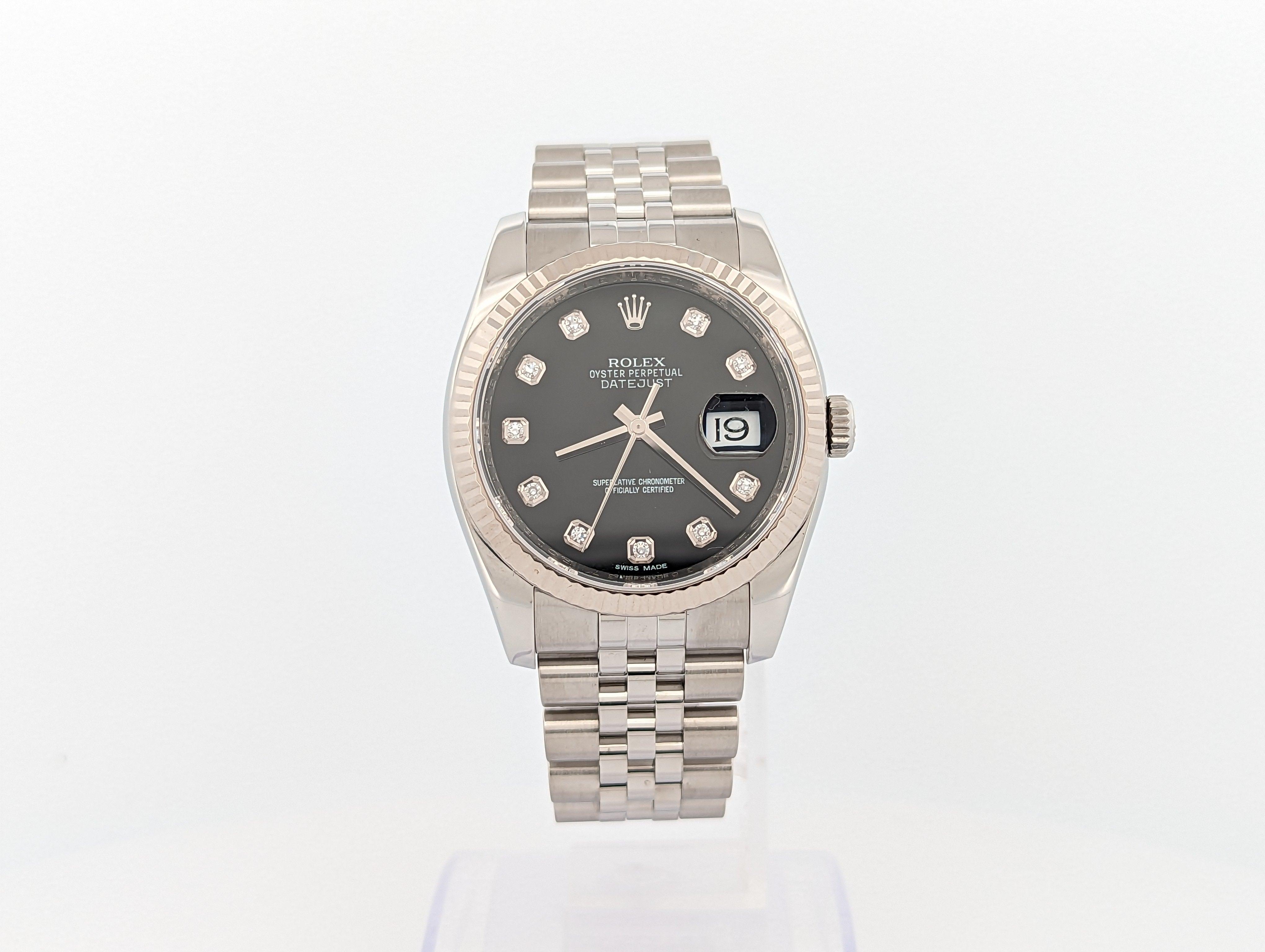 Rolex Datejust 36 Diamond Dial Full Set - Watch Them Tick