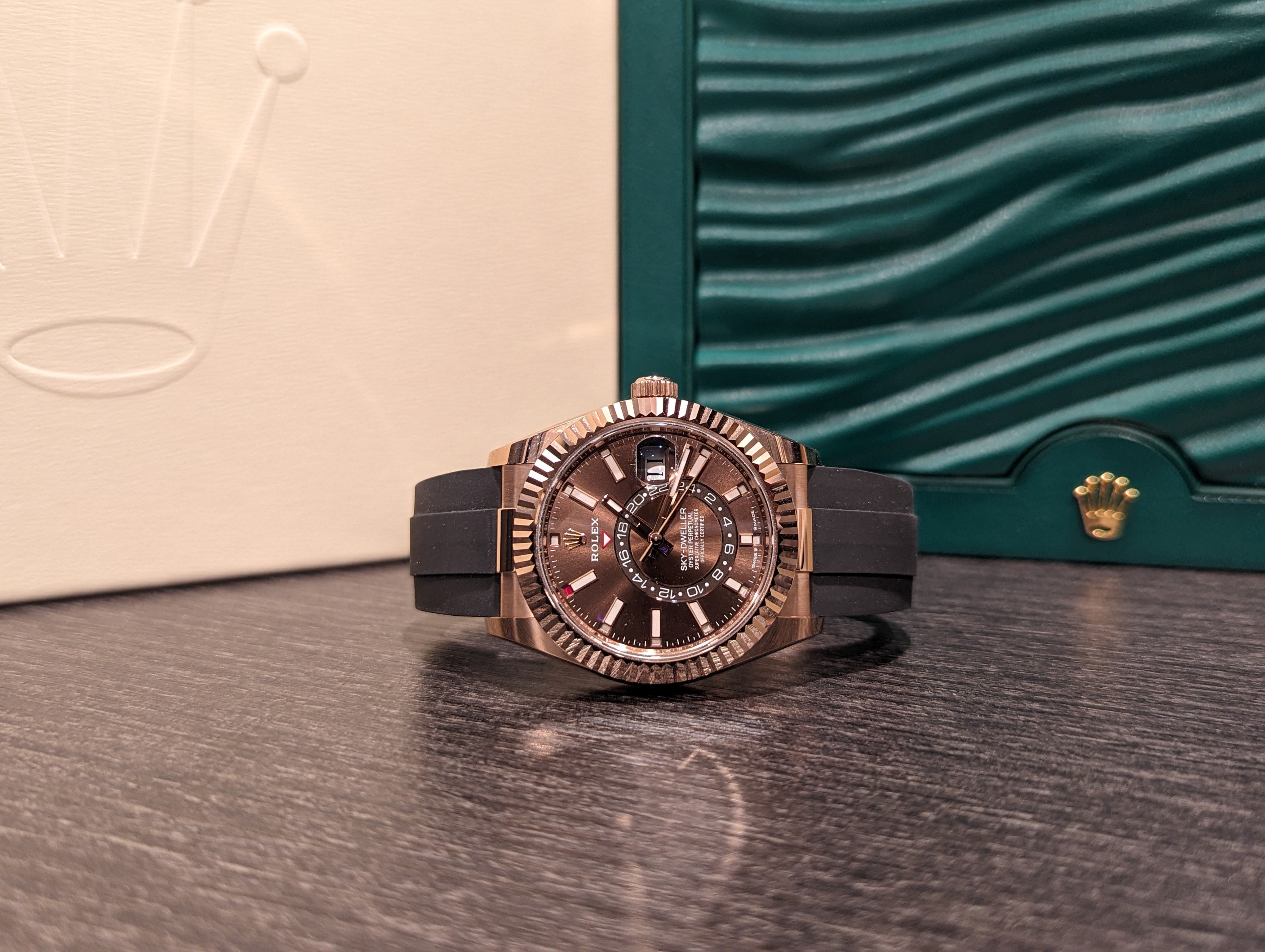 Rolex Sky-Dweller Rose gold Chocolate Dial