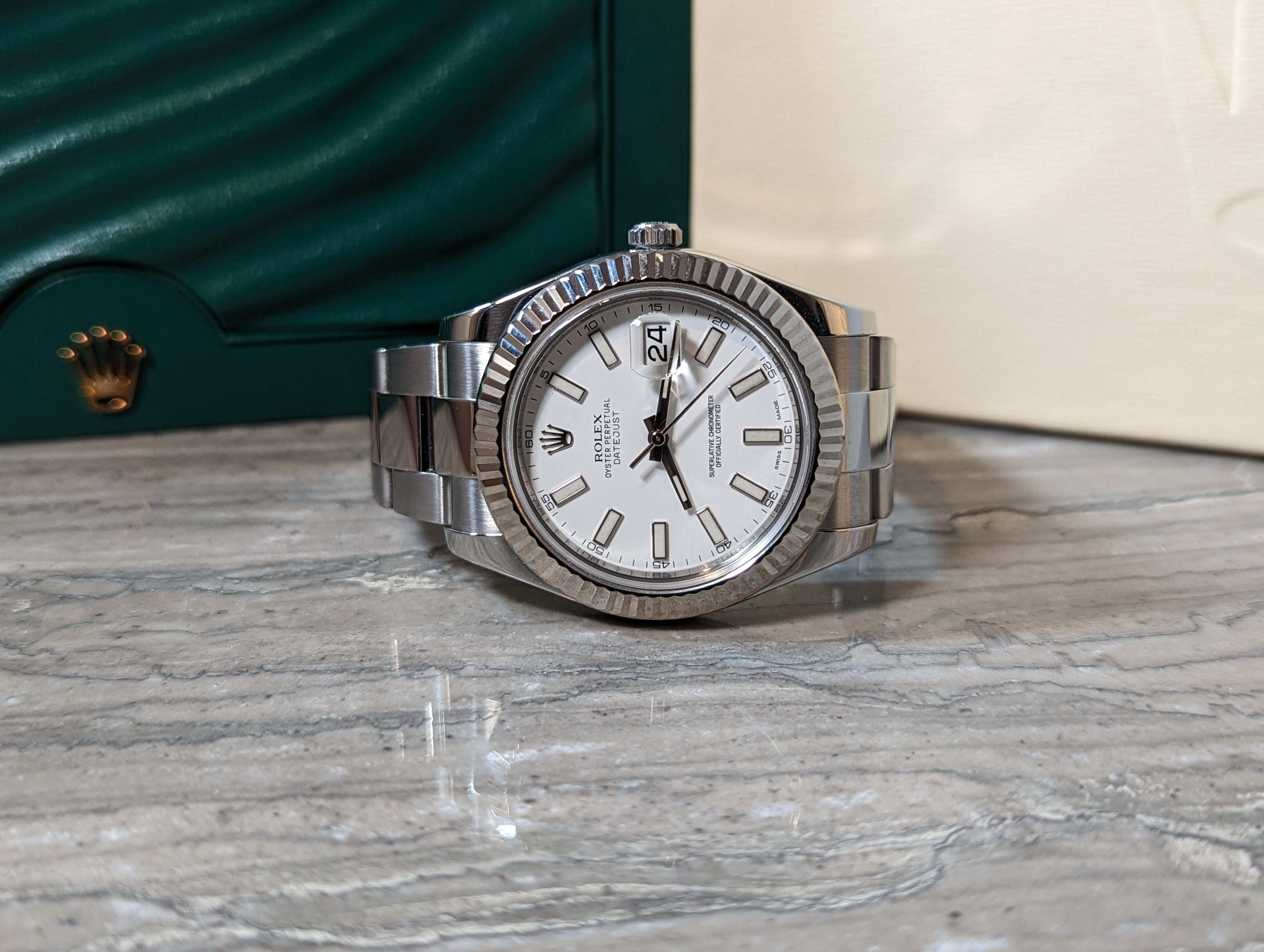 Rolex Datejust II White Stick Dial Full Set