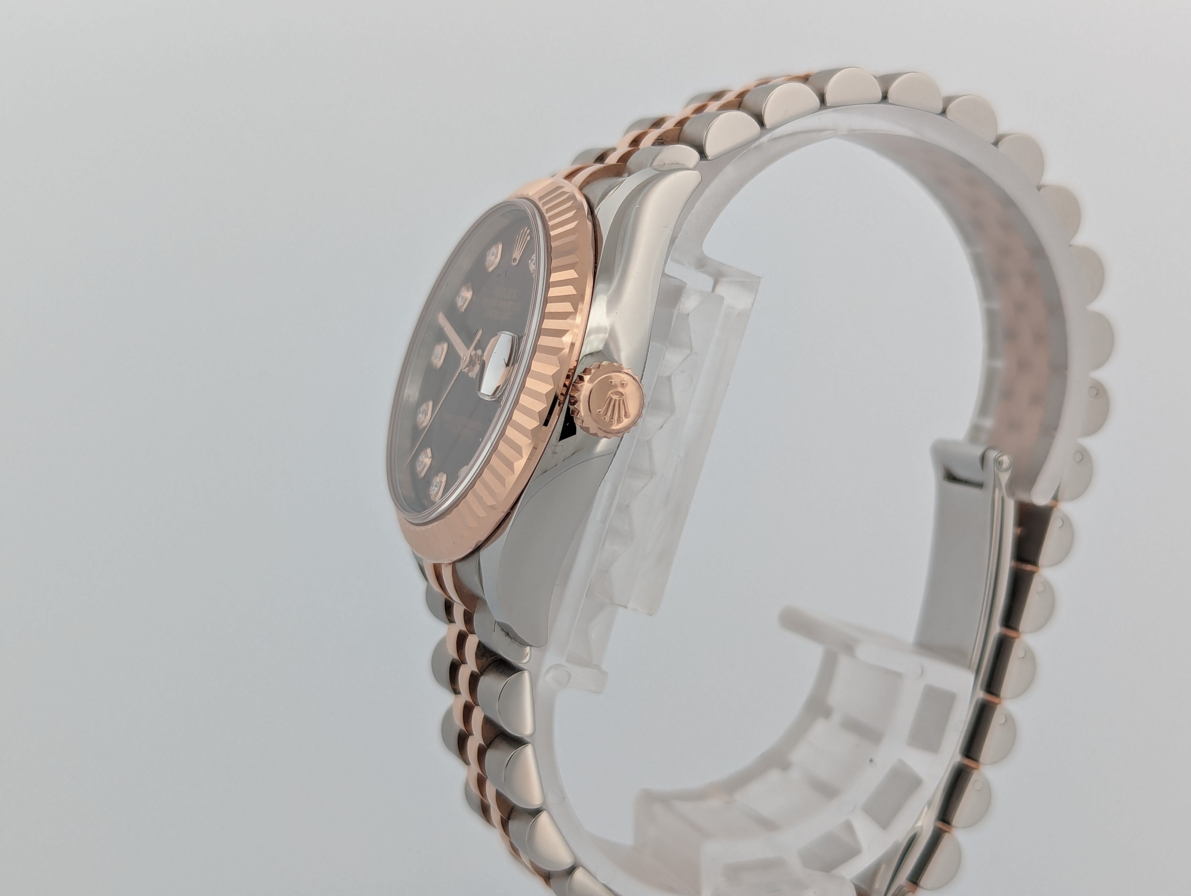Rolex Datejust 31 Rose Gold TT Chocolate Dial Diamonds