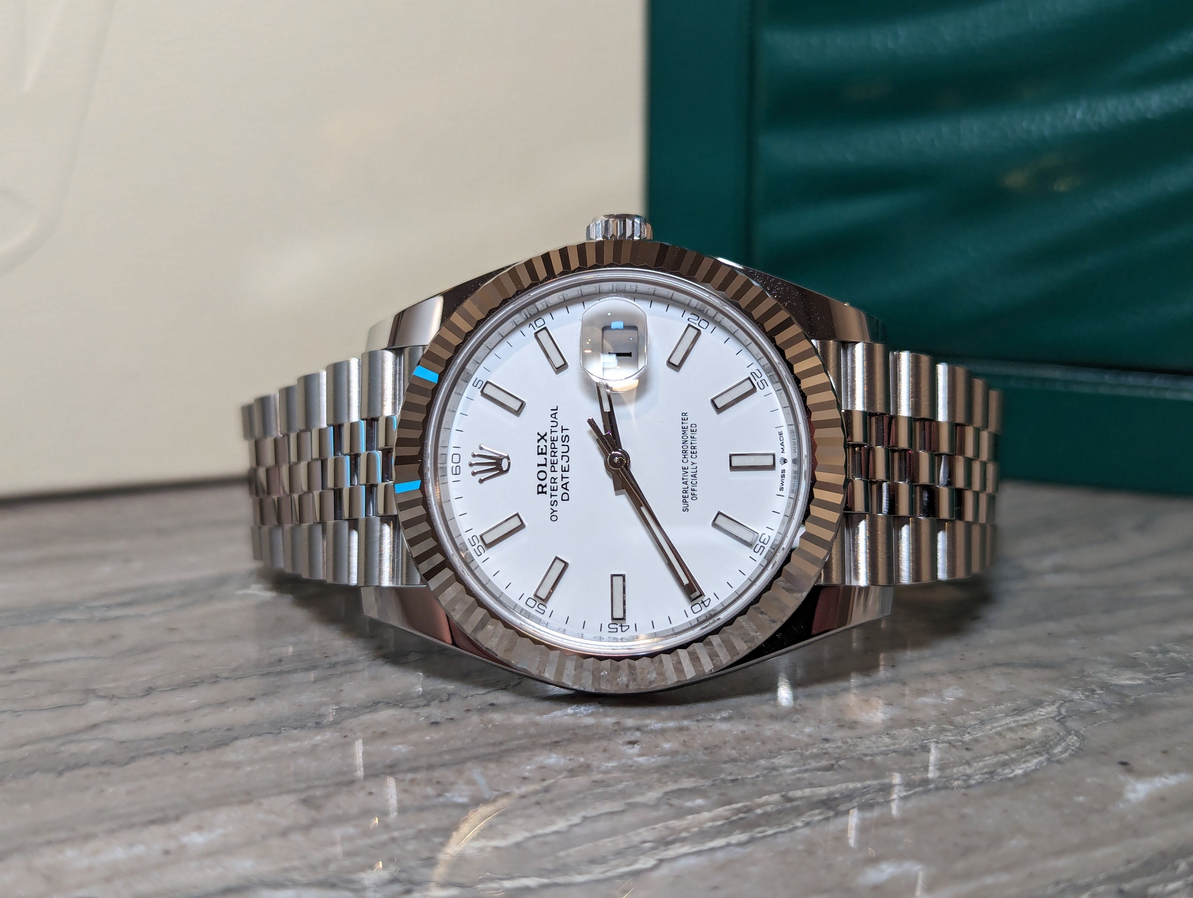 Rolex Datejust 41 White Stick Dial Unworn Jubilee