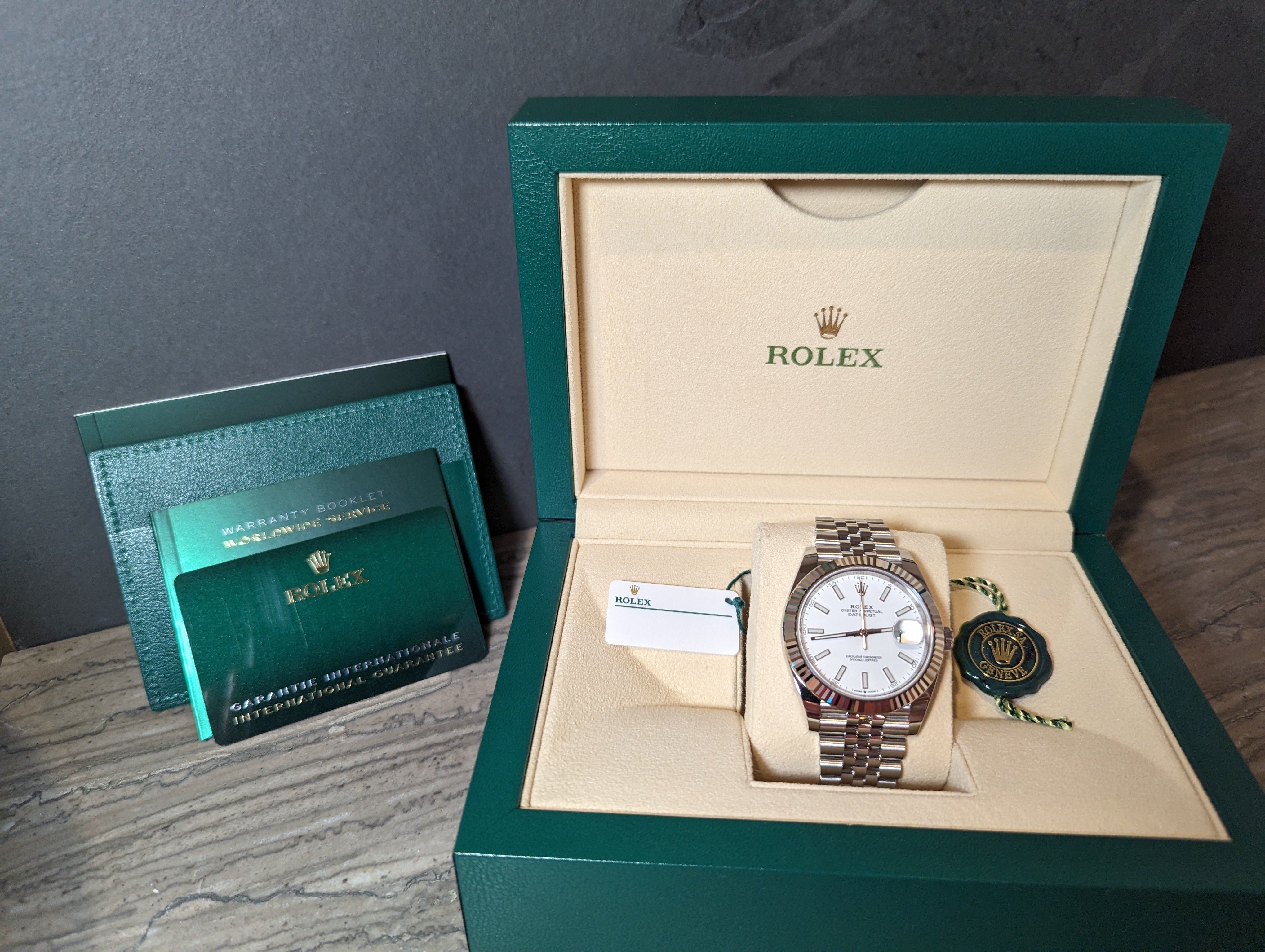 Rolex Datejust 41 White Stick Dial Unworn Jubilee