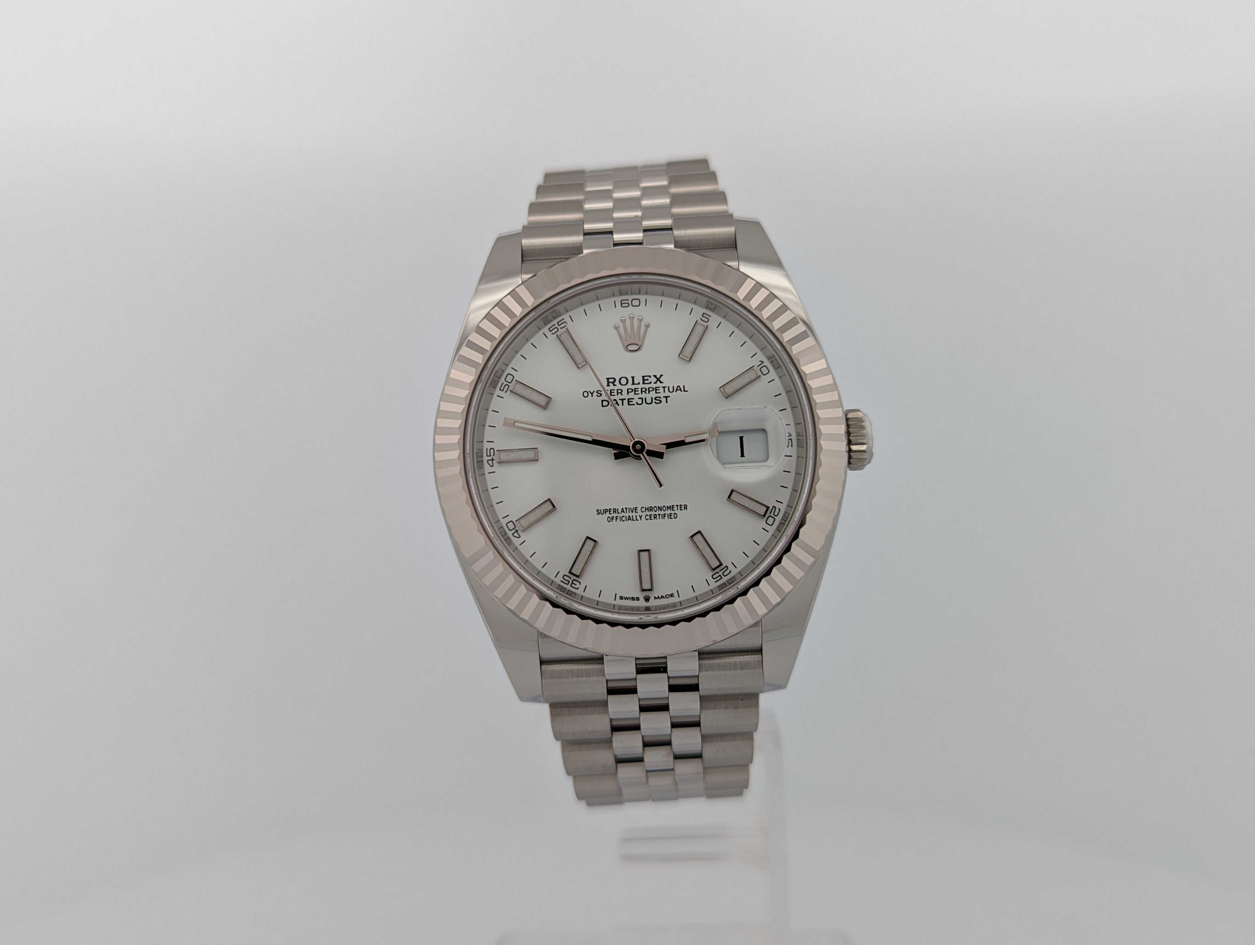 Rolex Datejust 41 White Stick Dial Unworn Jubilee