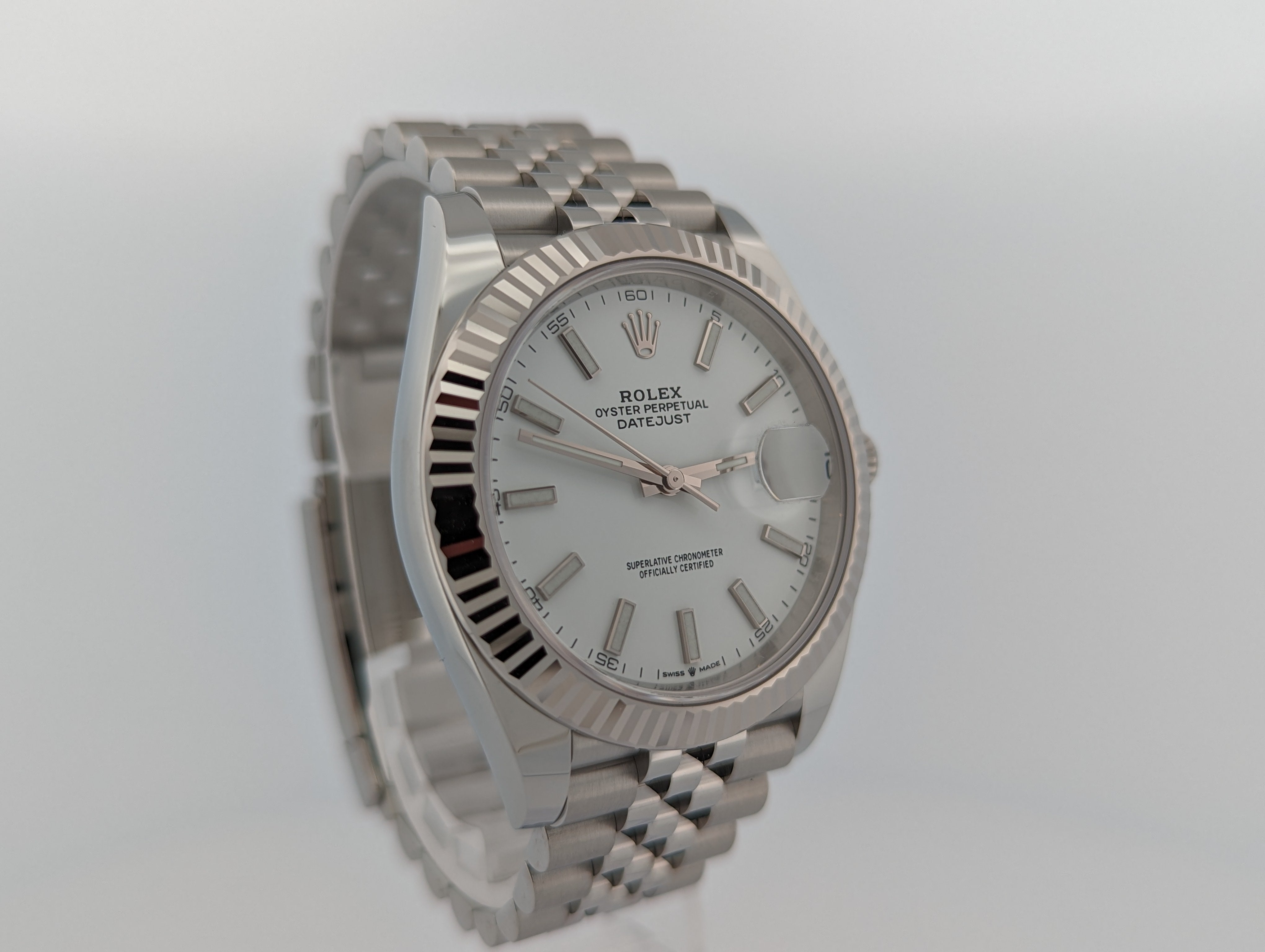 Rolex Datejust 41 White Stick Dial Unworn Jubilee