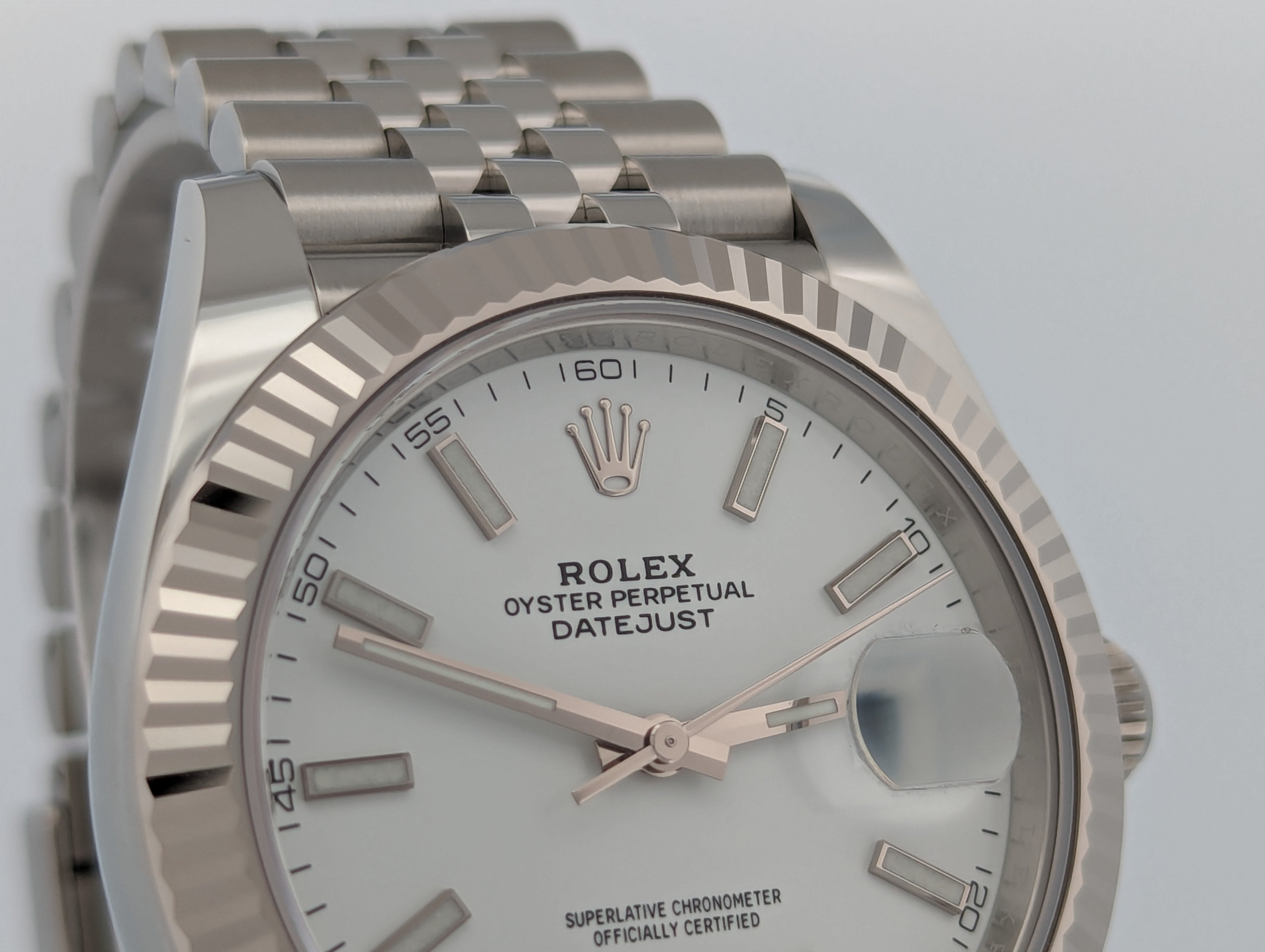Rolex Datejust 41 White Stick Dial Unworn Jubilee