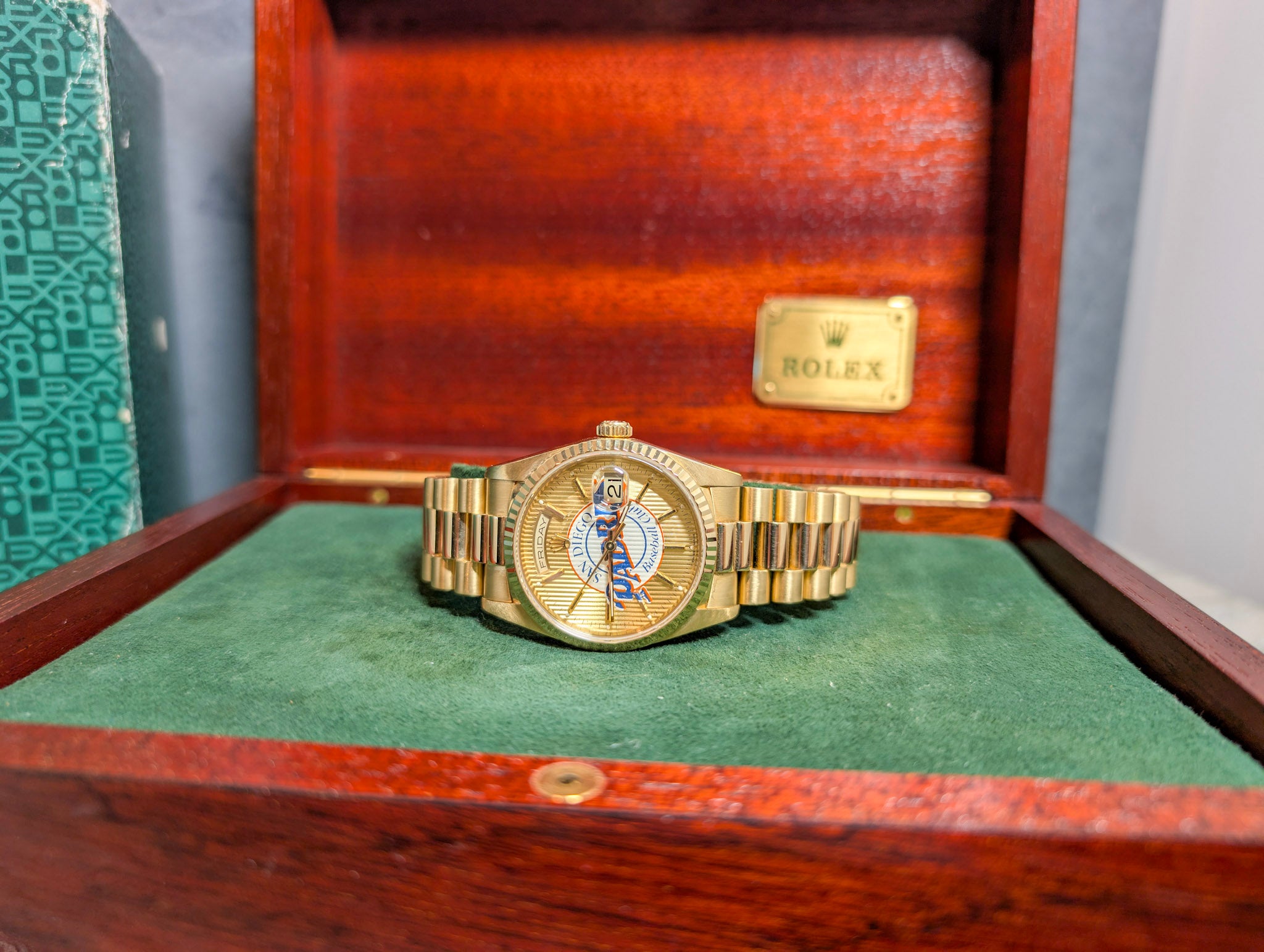 Phil Nevin Rolex Day-Date 18238 Padres Signed Dial Box