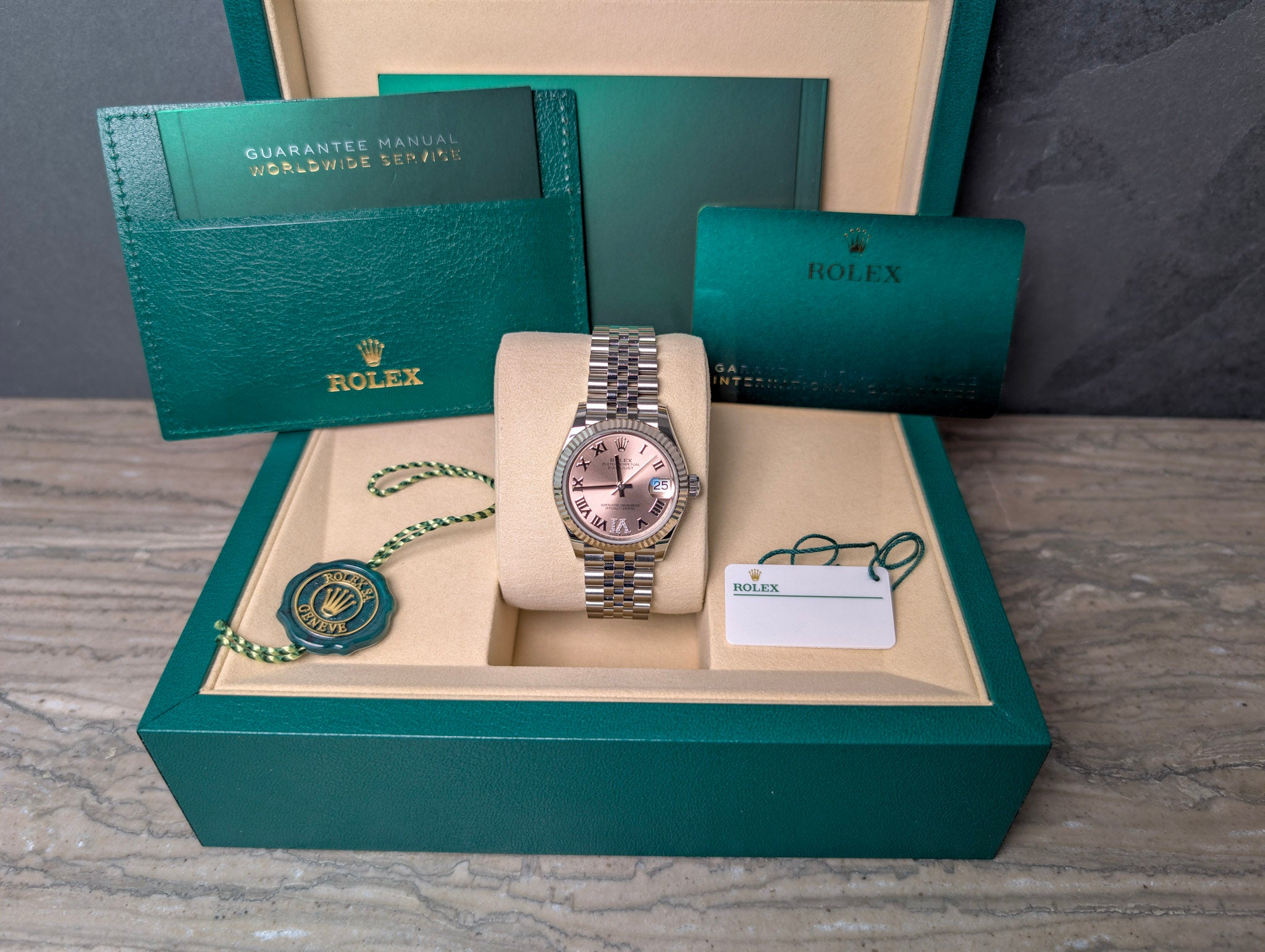 Unworn 2025 Rolex Datejust 278274 Pink Diamond VI Full Set