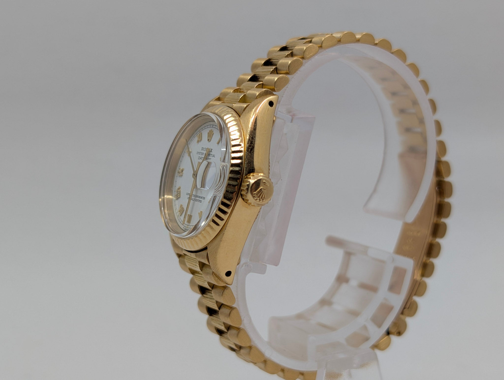 Rolex Lady-Datejust 6917 Yellow Gold White Roman Dial, Bark Bracelet