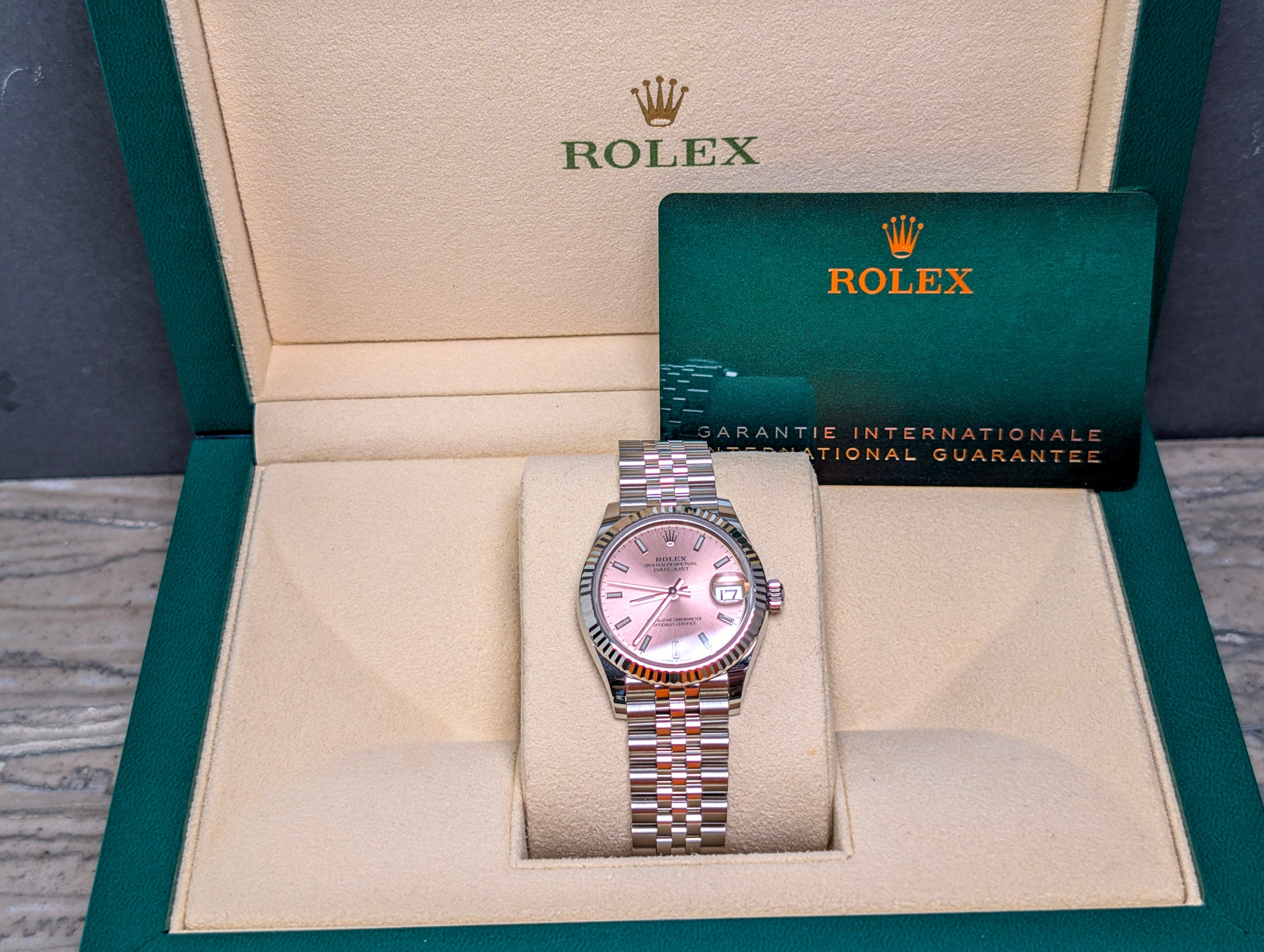 Rolex Datejust 31 278274 Pink Dial Ladies Watch Box Papers