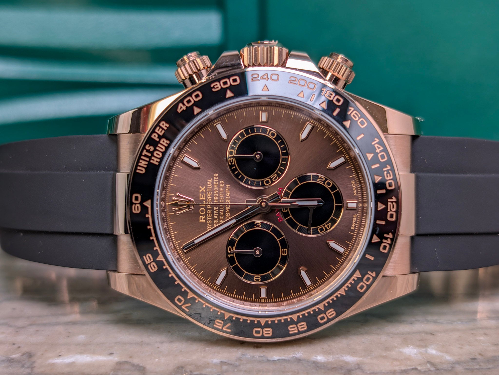 Rolex Daytona 126515LN 2025 Everose Gold Chocolate Dial Oysterflex Unworn Full Set
