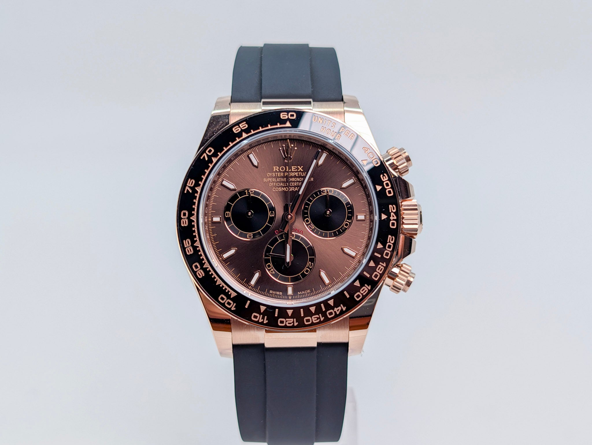 Rolex Daytona 126515LN 2025 Everose Gold Chocolate Dial Oysterflex Unworn Full Set