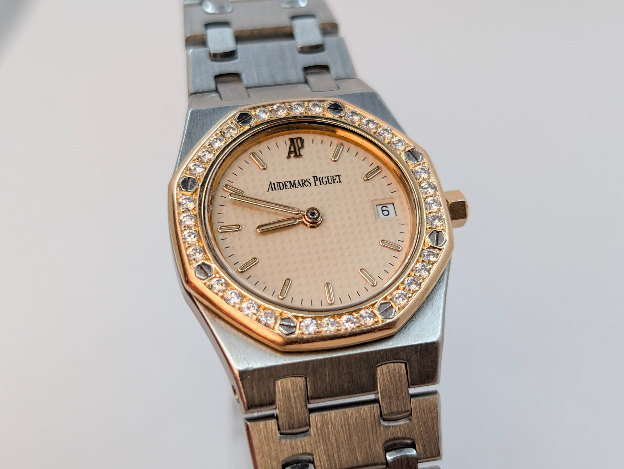 Audemars Piguet Mini Royal Oak 24mm Ref. 67472 Two-Tone Diamond Bezel Ladies Watch