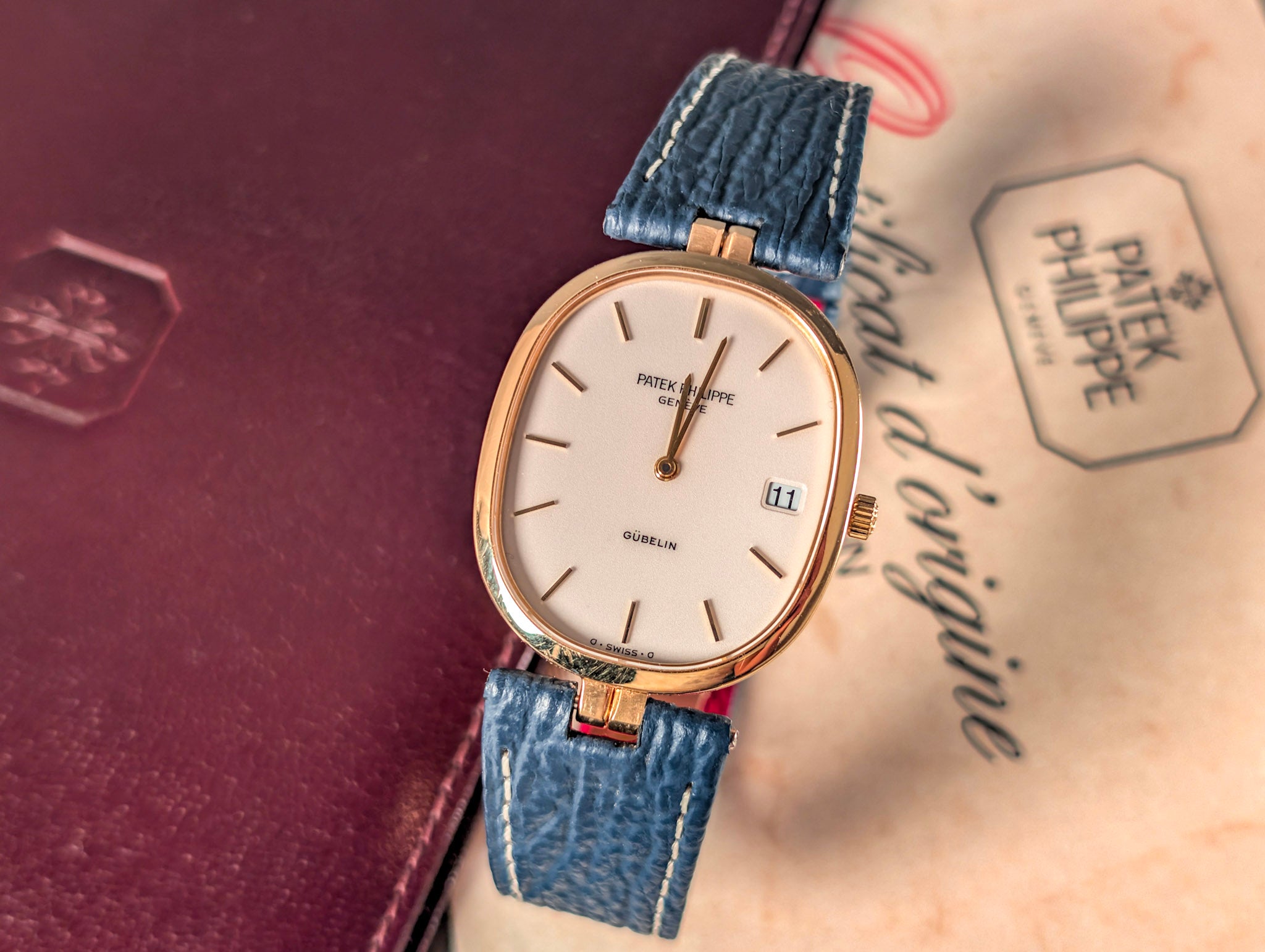 Patek Philippe Ellipse 3930 “Gubelin” Double-Signed Dial 18k Yellow Gold