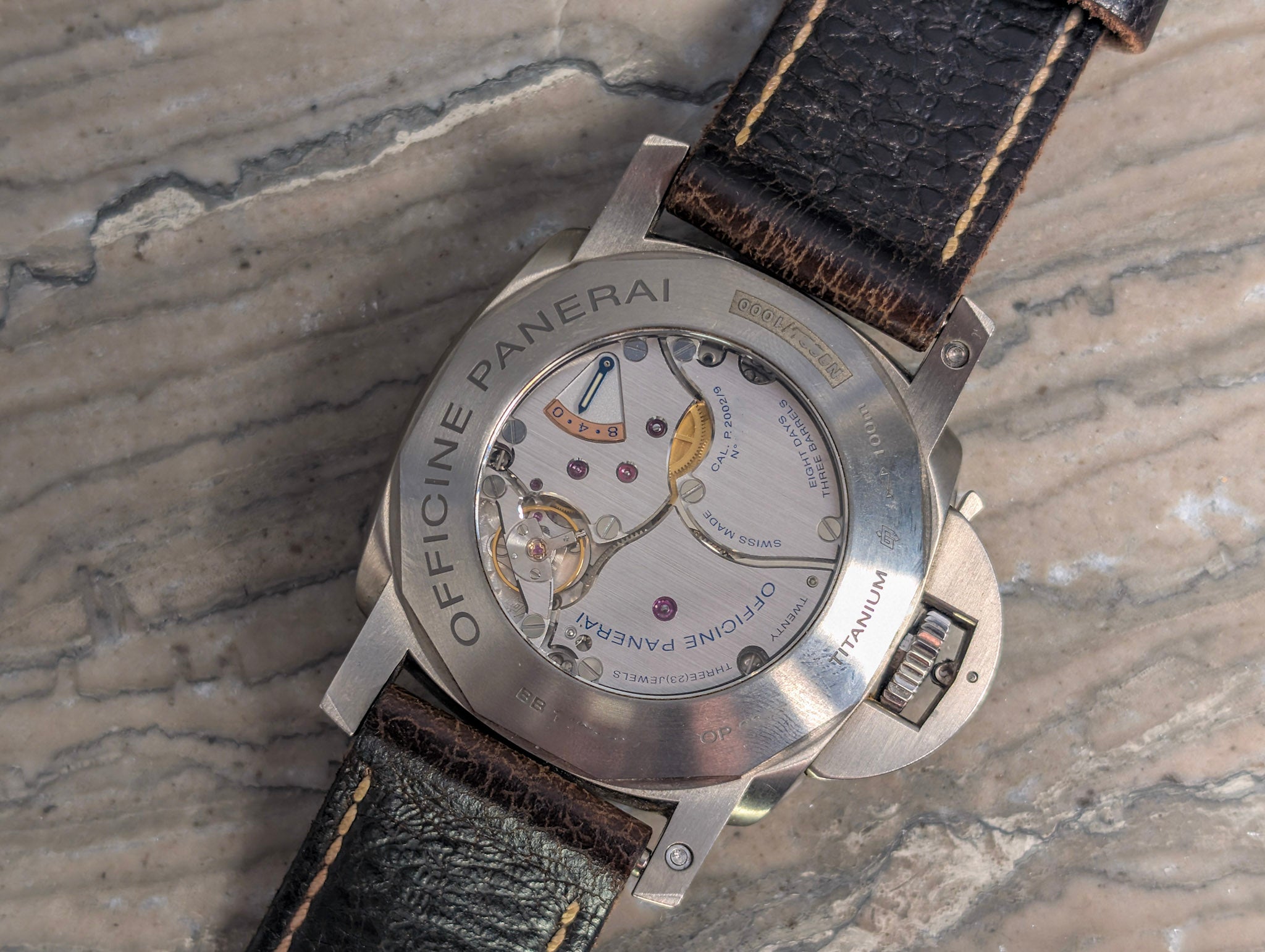 Panerai PAM00368 Limited Edition Brown Sandwich Dial Titanium 8-Day + Extra Strap