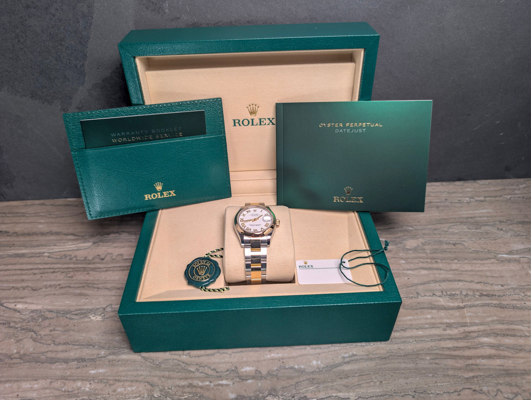 Unworn Rolex Datejust 31mm Two-Tone White Roman Dial Ref. 278243 Full Set 2026