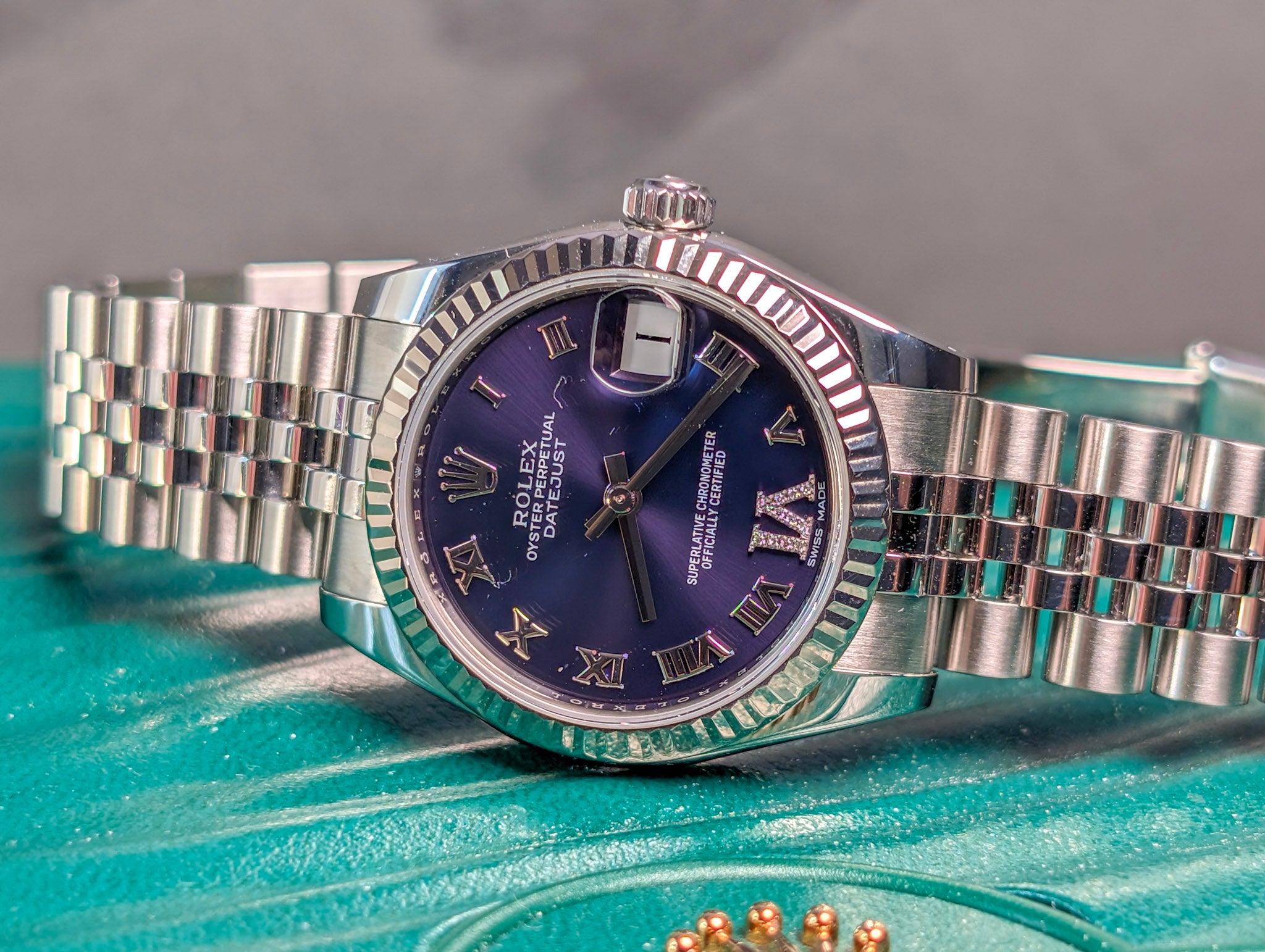 Rolex Datejust 31 Ref. 178274 Purple Diamond Dial Full Set Jubilee