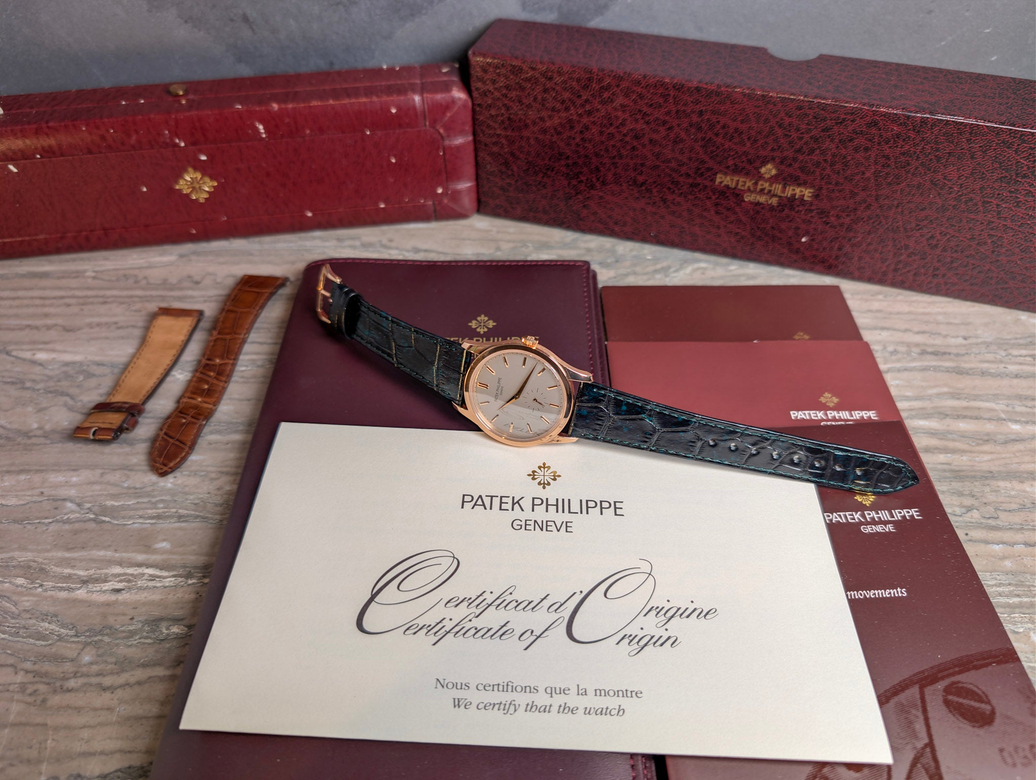 Patek Philippe Calatrava 5196R 18k Rose Gold Manual Wind 37mm Silver Dial – Box & Papers
