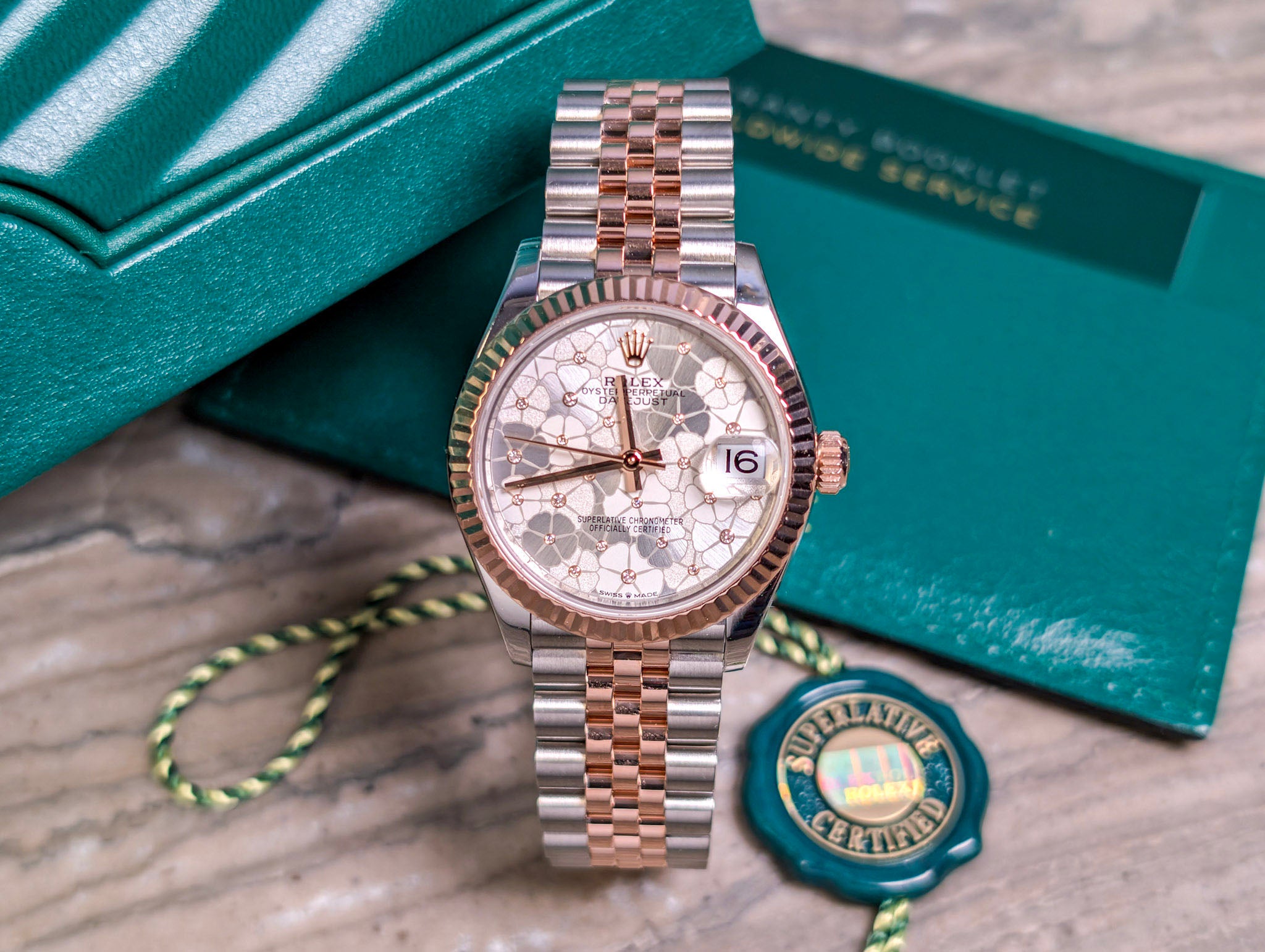 Rolex Datejust 31 278271 Floral Dial Two Tone Jubilee Diamond Full Set