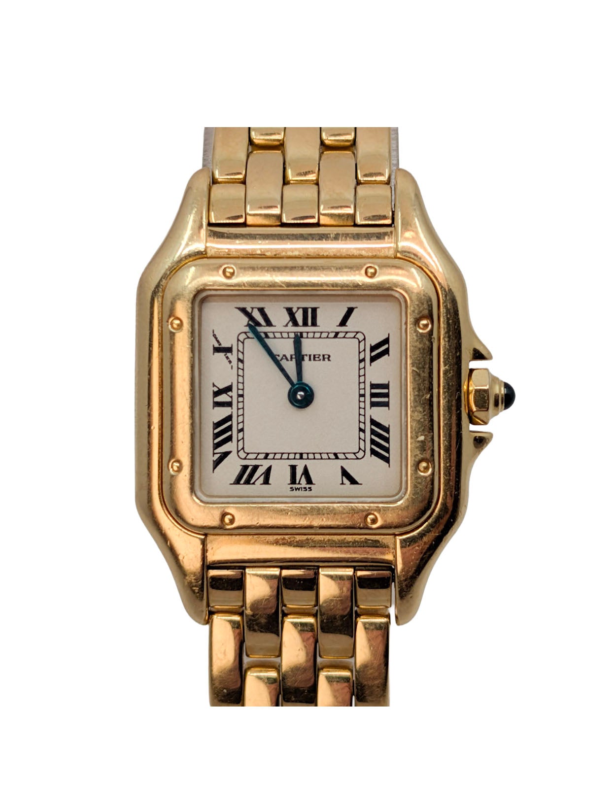 Cartier Panthere Square 1070 18K Yellow Gold Quartz Ladies Wrist Watch 22mm
