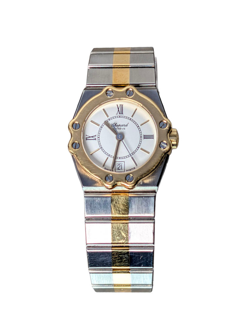 Chopard St. Moritz 8024 Two Tone Quartz White Dial Ladies Watch 24mm