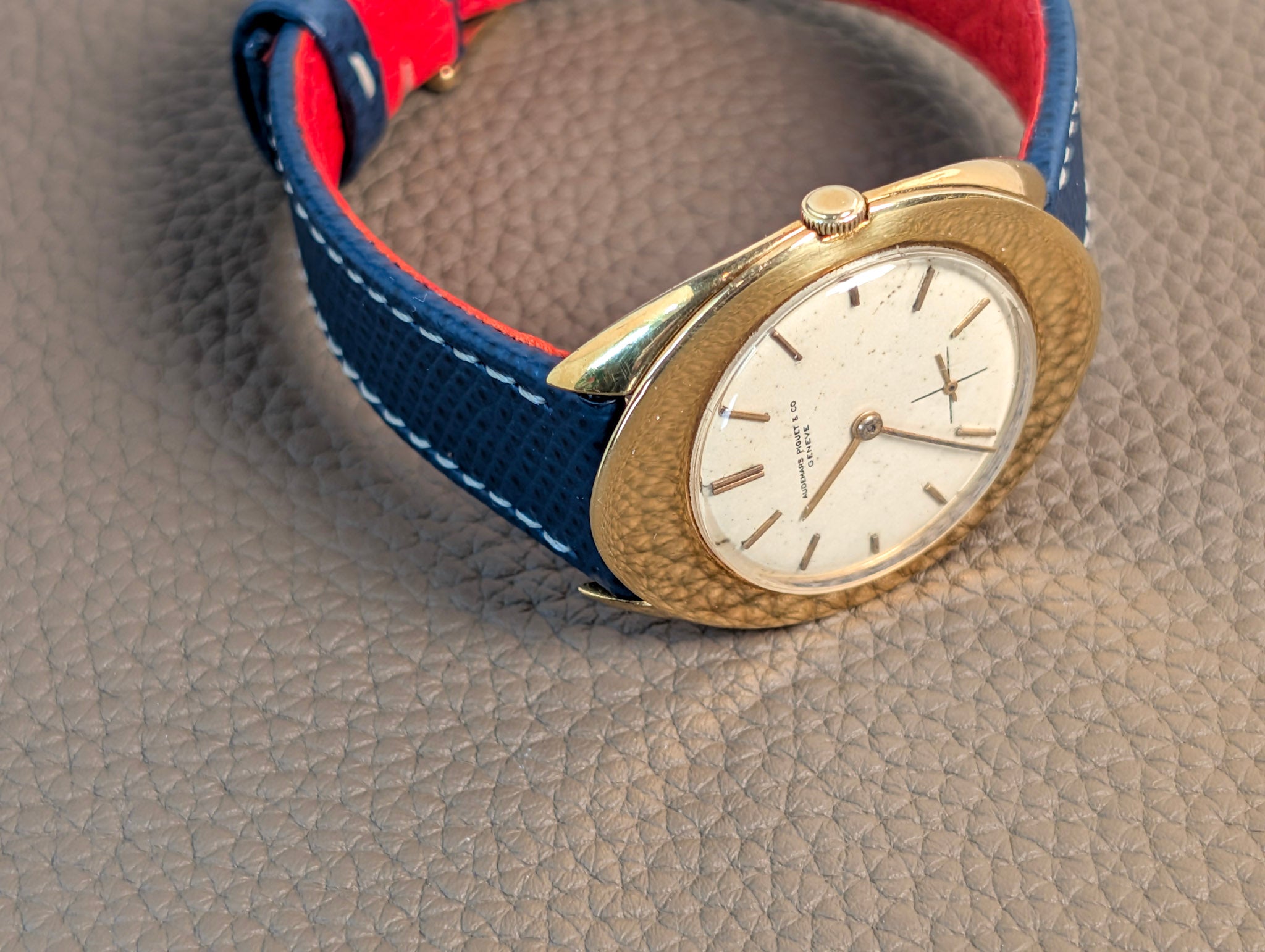 Vintage Audemars Piguet Volante Wenger 18k Gold Ellipse Manual Wind Watch