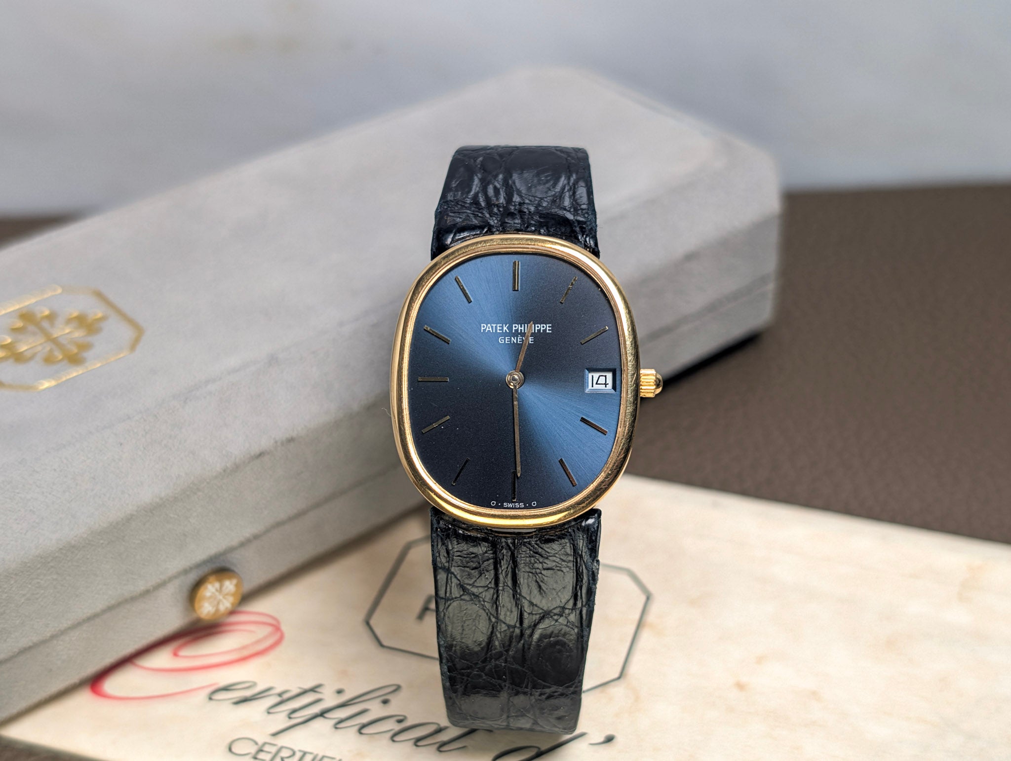 Patek Philippe 3788 Golden Ellipse Blue Dial Full Set
