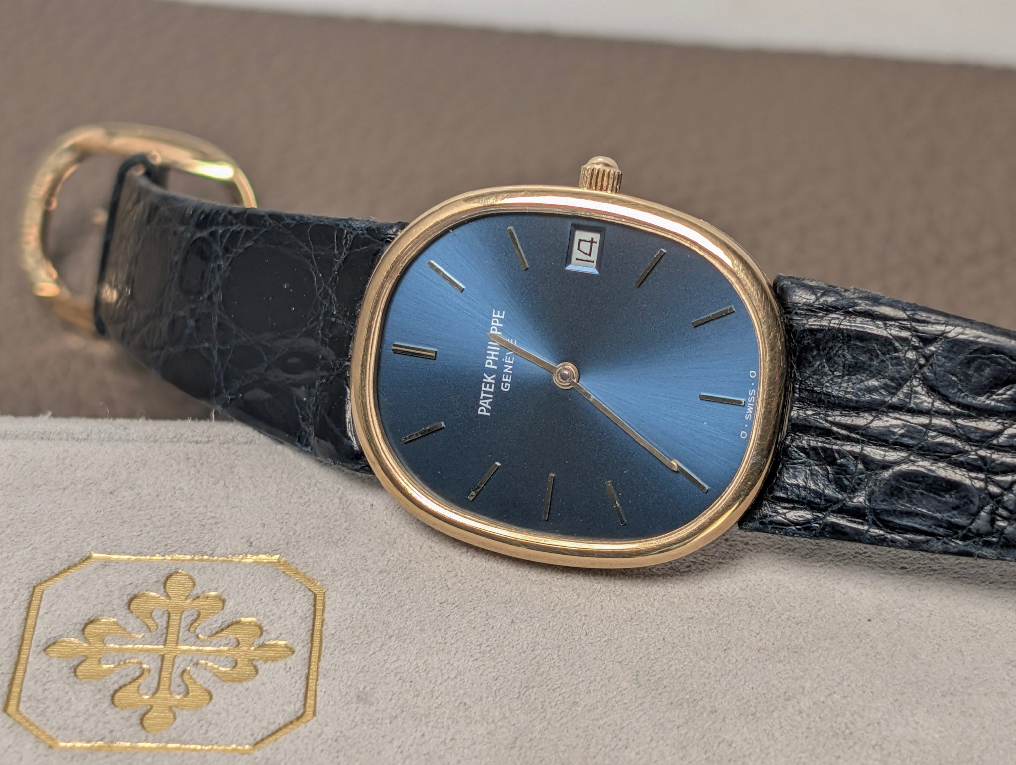 Patek Philippe 3788 Golden Ellipse Blue Dial Full Set