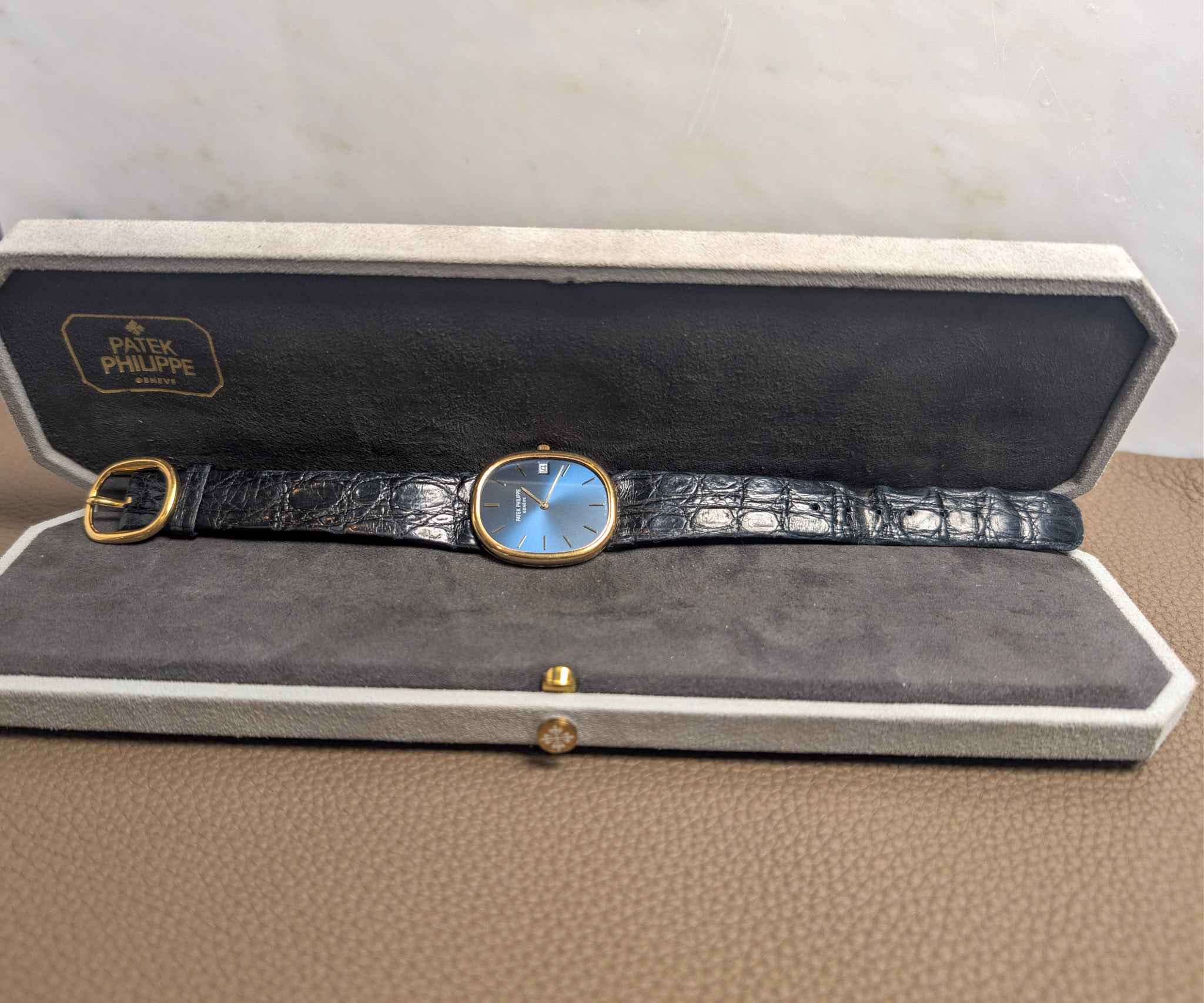 Patek Philippe 3788 Golden Ellipse Blue Dial Full Set
