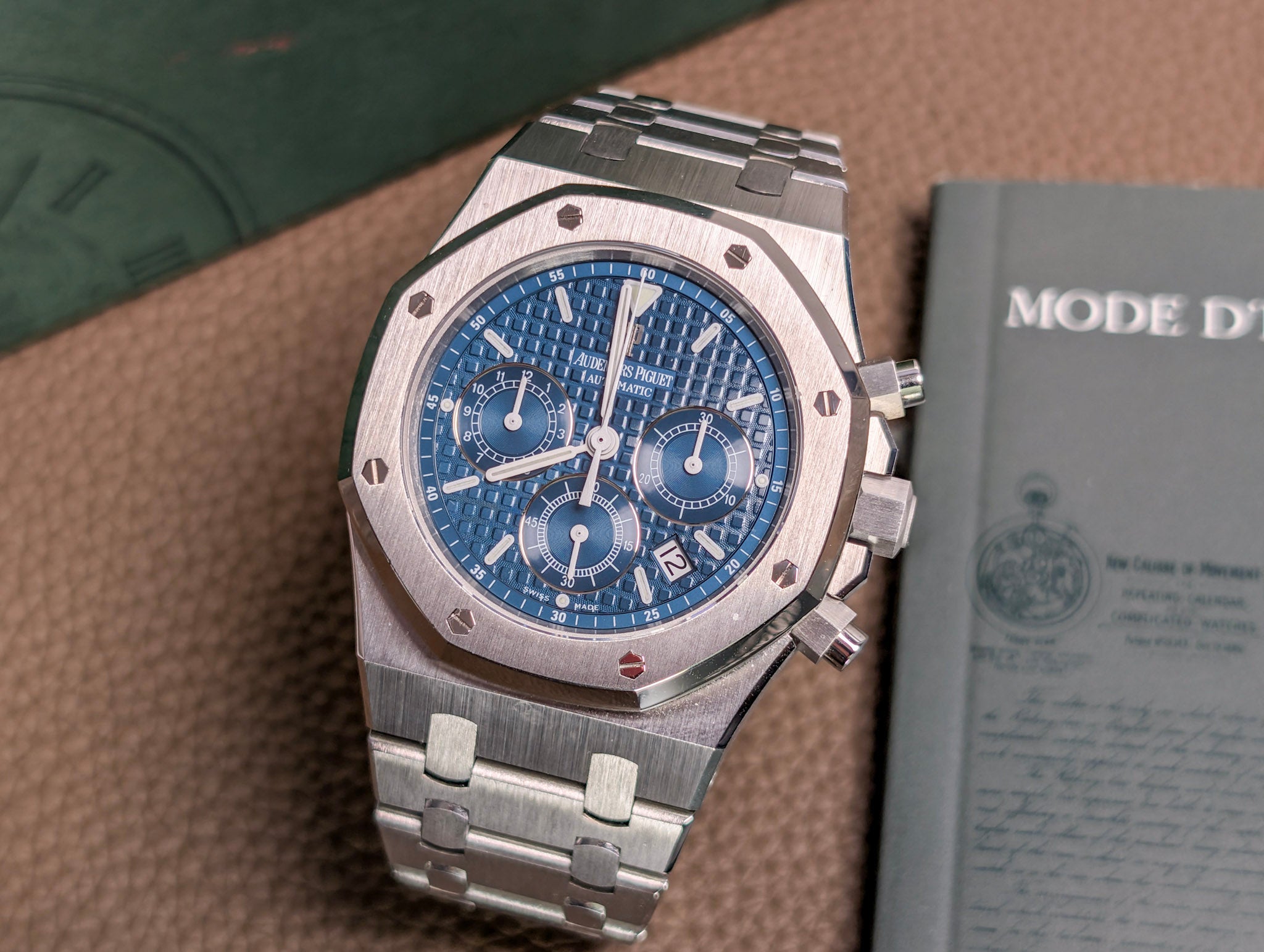 Audemars Piguet Royal Oak Chronograph Kasparov 25860ST Blue Dial Box AP Service