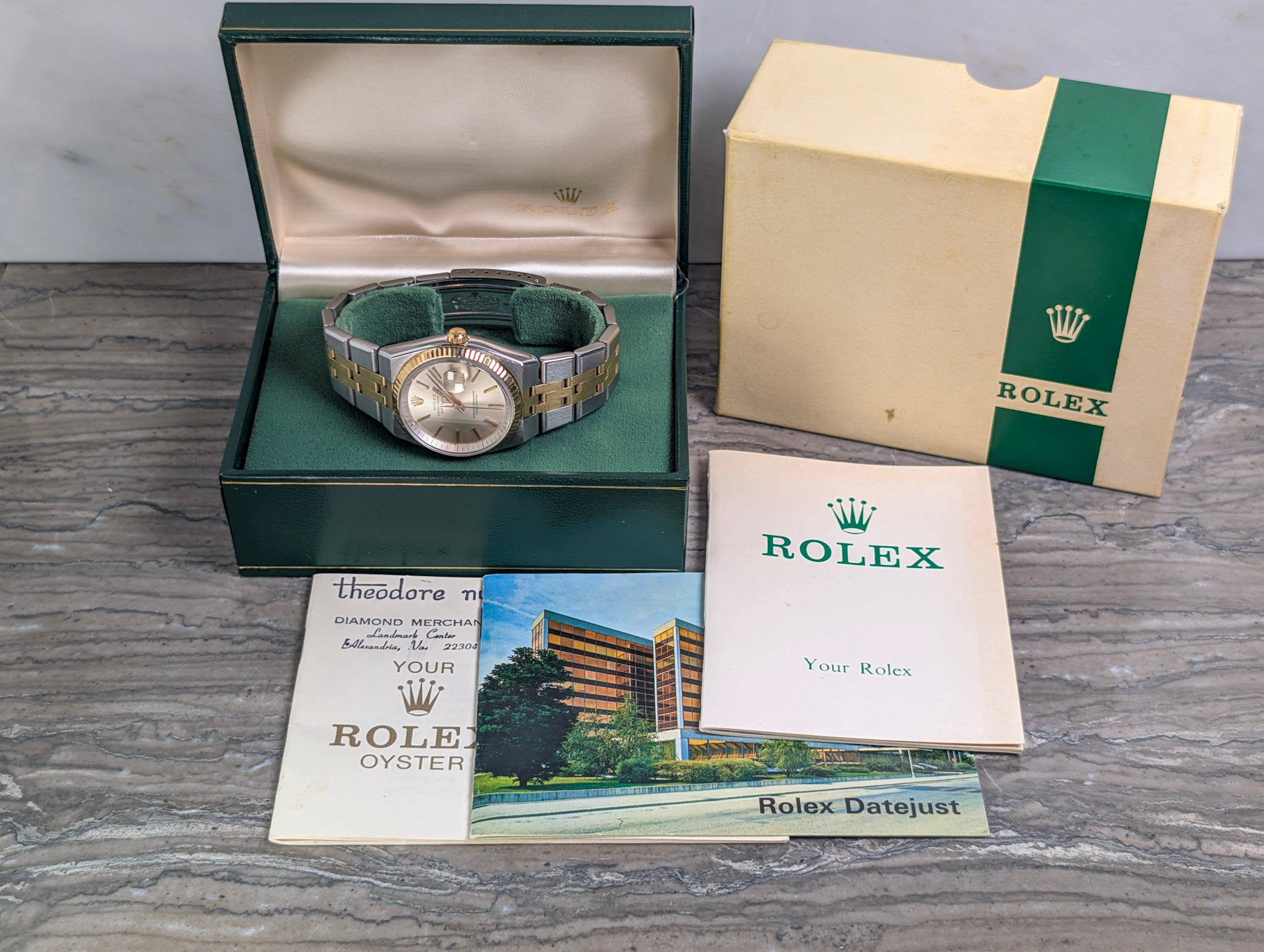 Rolex Datejust 1630 Two-Tone Automatic 36mm Box & Booklets Rare Bird