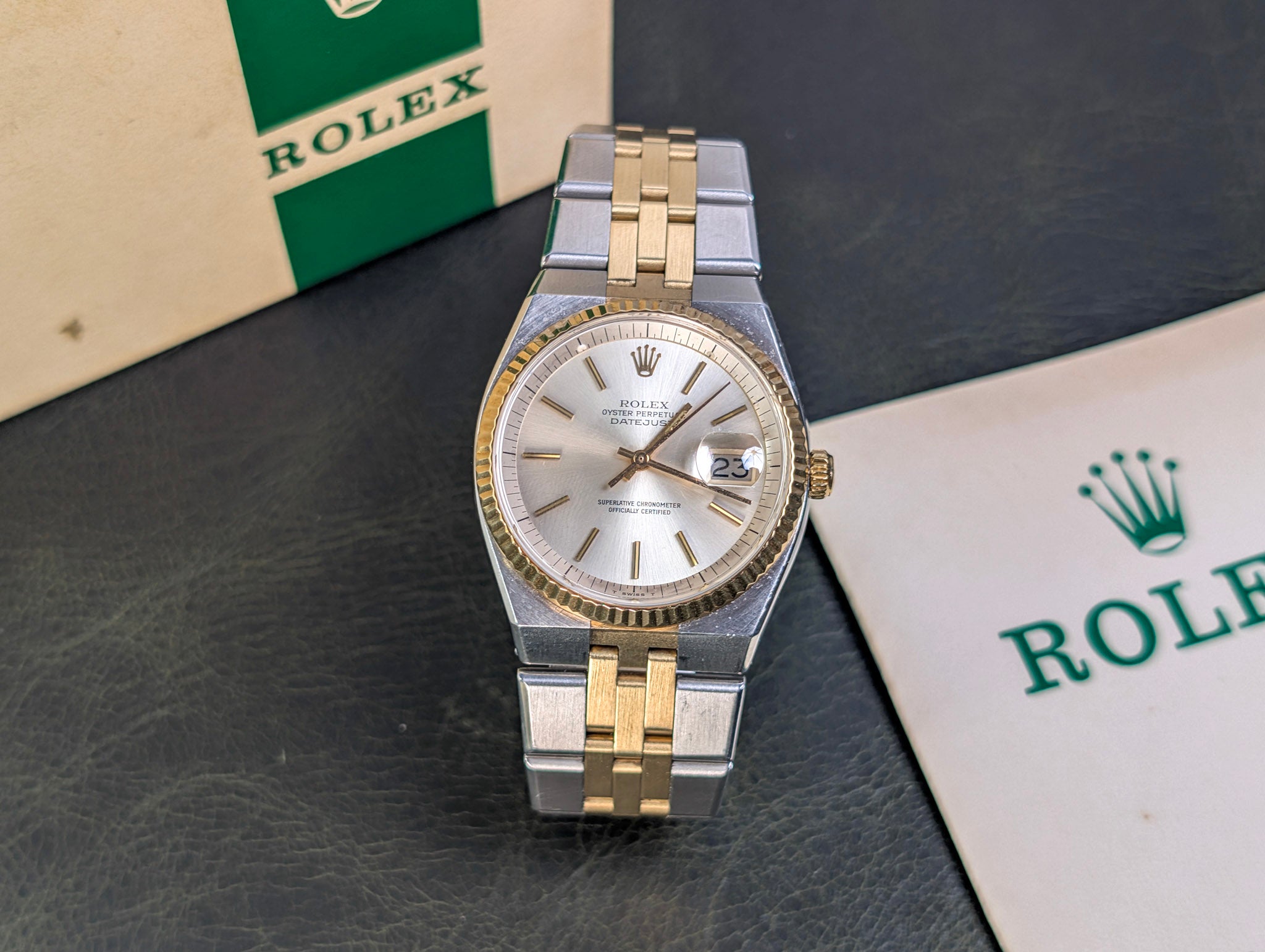 Rolex Datejust 1630 Two-Tone Automatic 36mm Box & Booklets Rare Bird