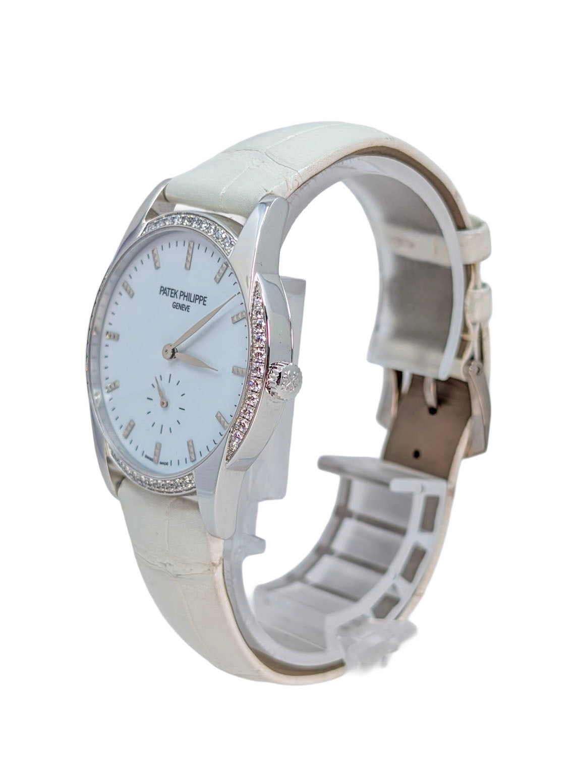 Patek Philippe Calatrava 7122/200G-001 18K White Gold Diamond Bezel 33mm