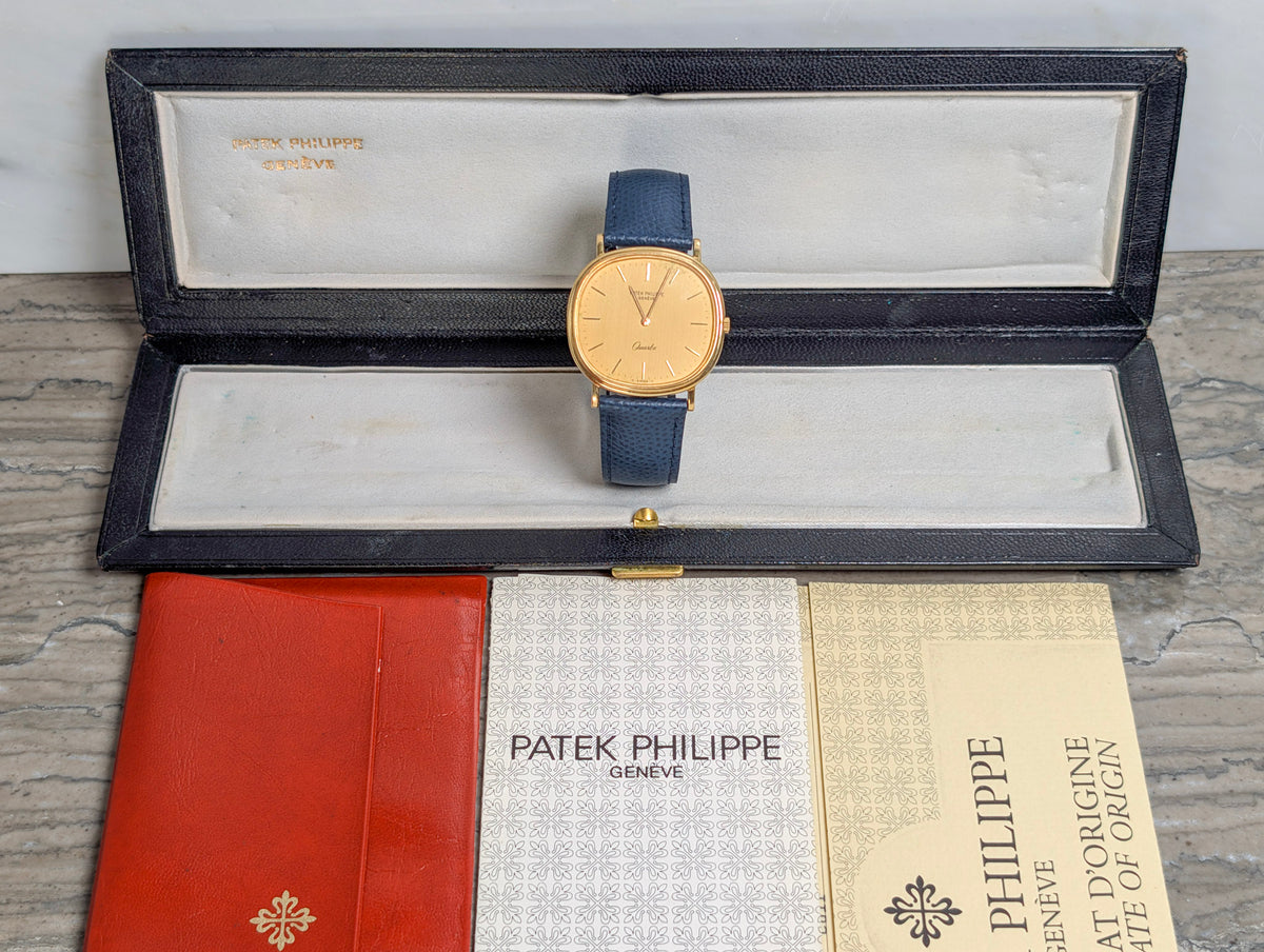 Patek Philippe Golden Ellipse Jumbo Ref. 3879 18K Yellow Gold Box & Papers