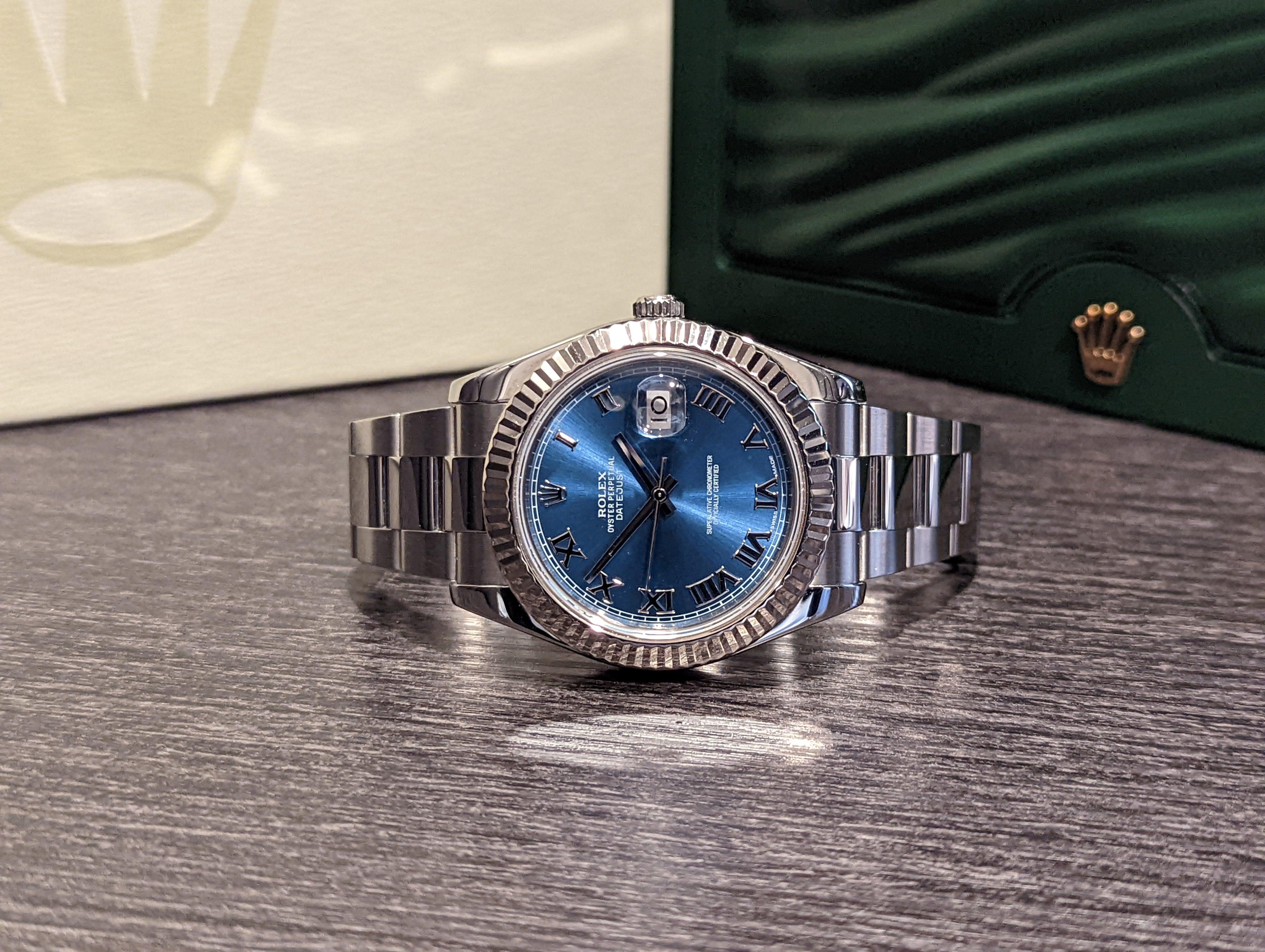 Rolex Datejust Roman Blue dial - Watch Them Tick