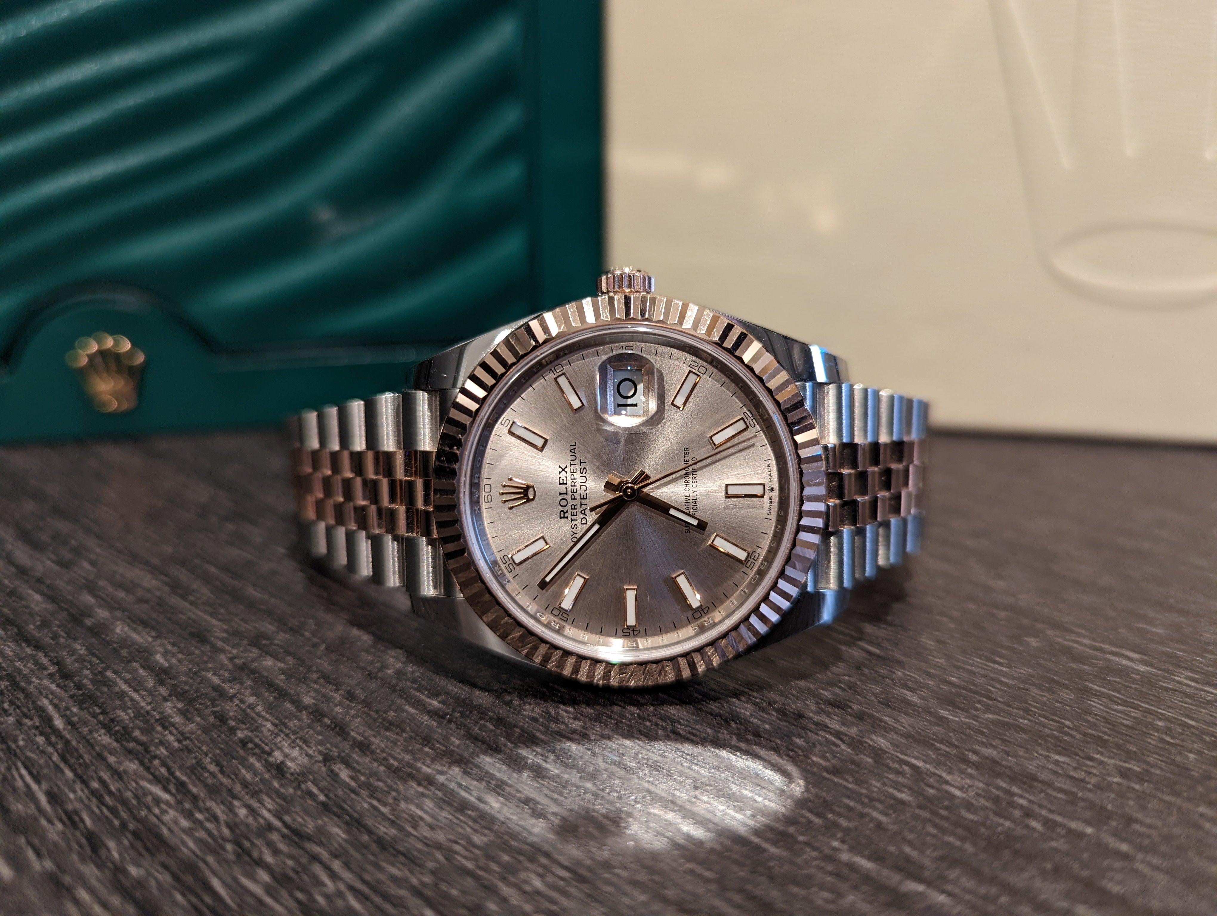 Rolex Datejust II 41 Rose Gold Sun Dust Dial - Watch Them Tick