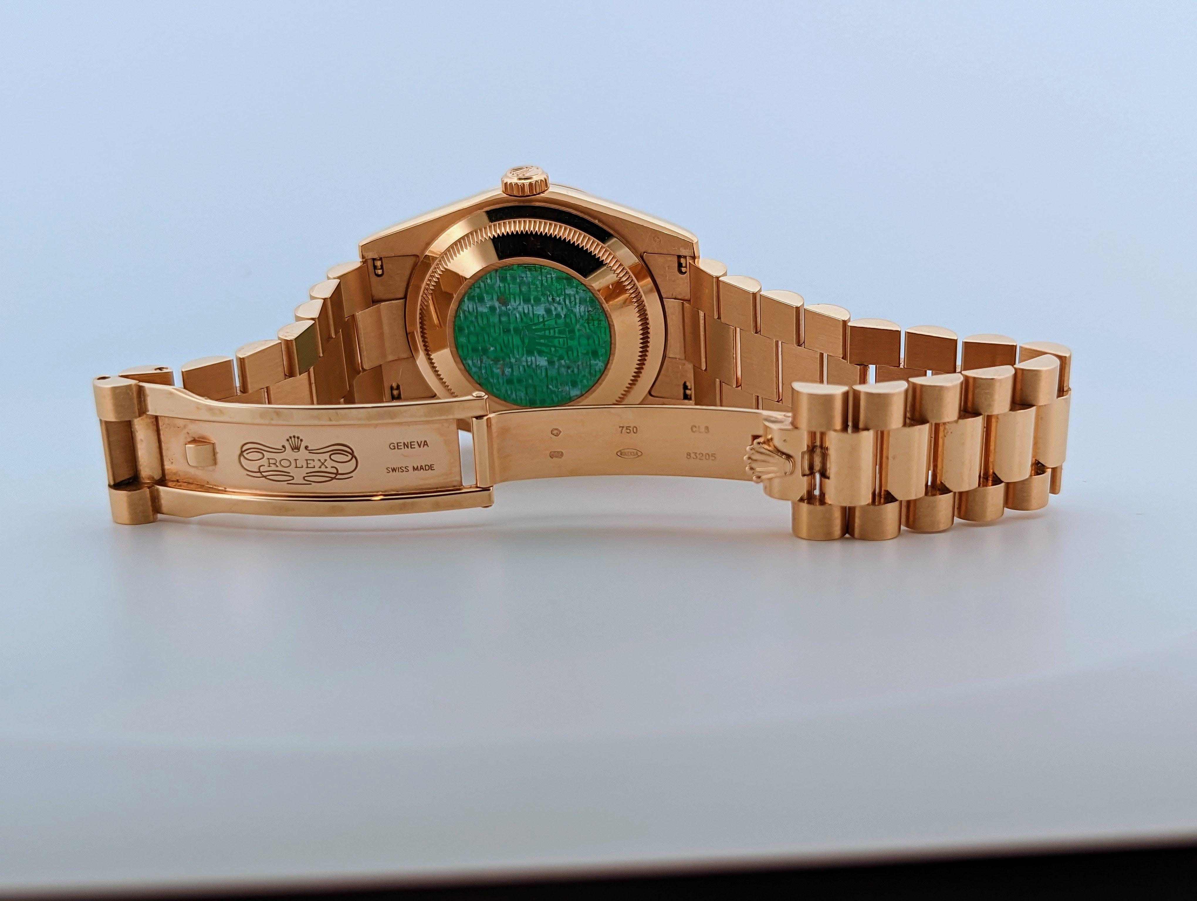 Rolex Day-Date 36 18k Rose Gold Pink Roman Dial 36mm President Watch 118235 - Watch Them Tick