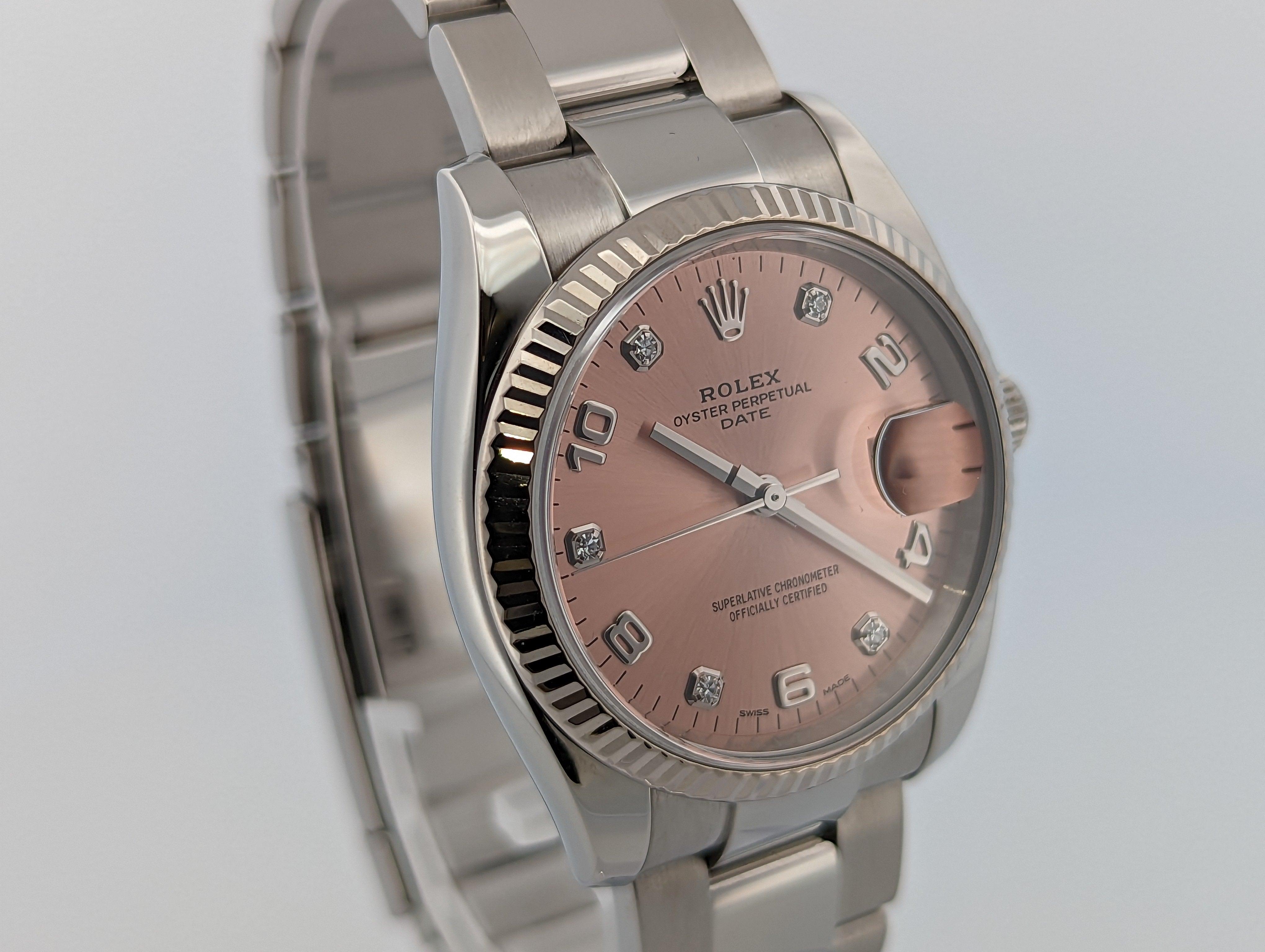 Rolex Oyster Perpetual 34 Pink Diamond Dial - Watch Them Tick