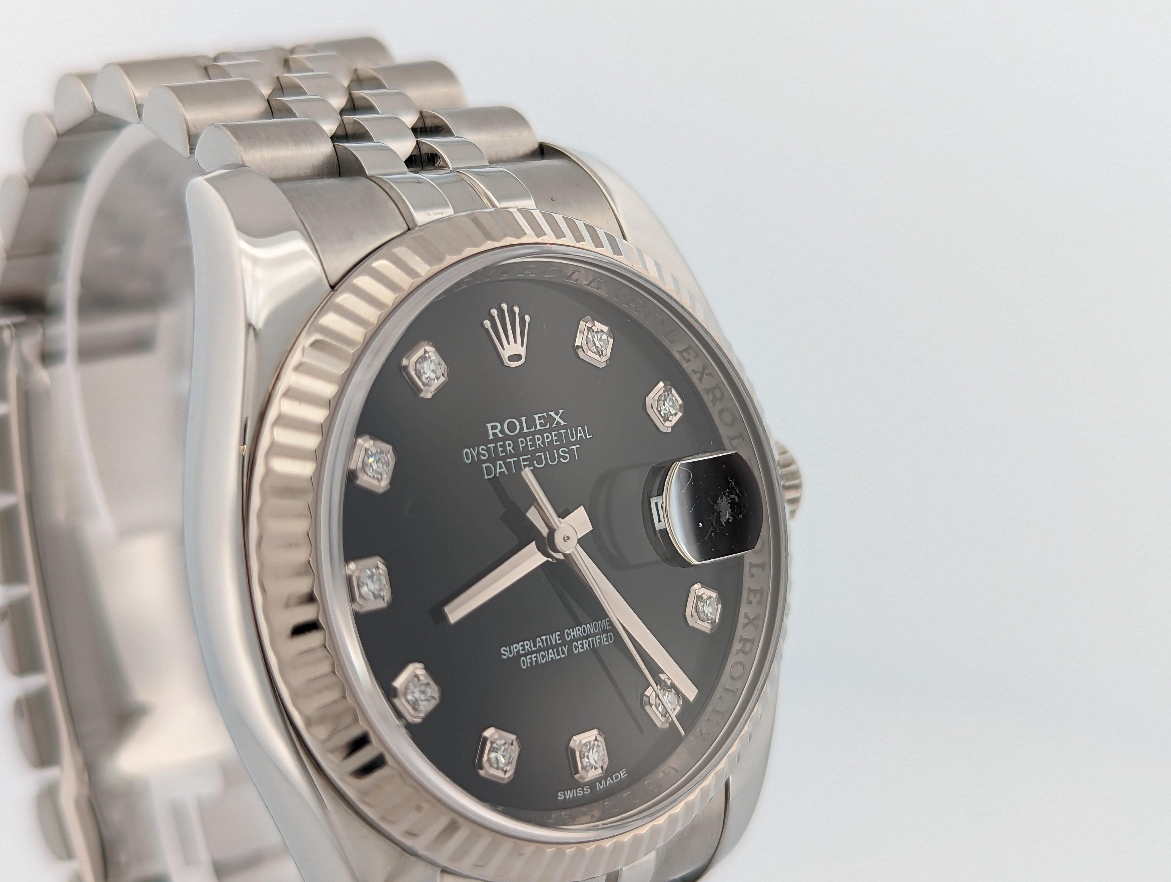 Rolex Datejust 36 Diamond Dial Full Set - Watch Them Tick