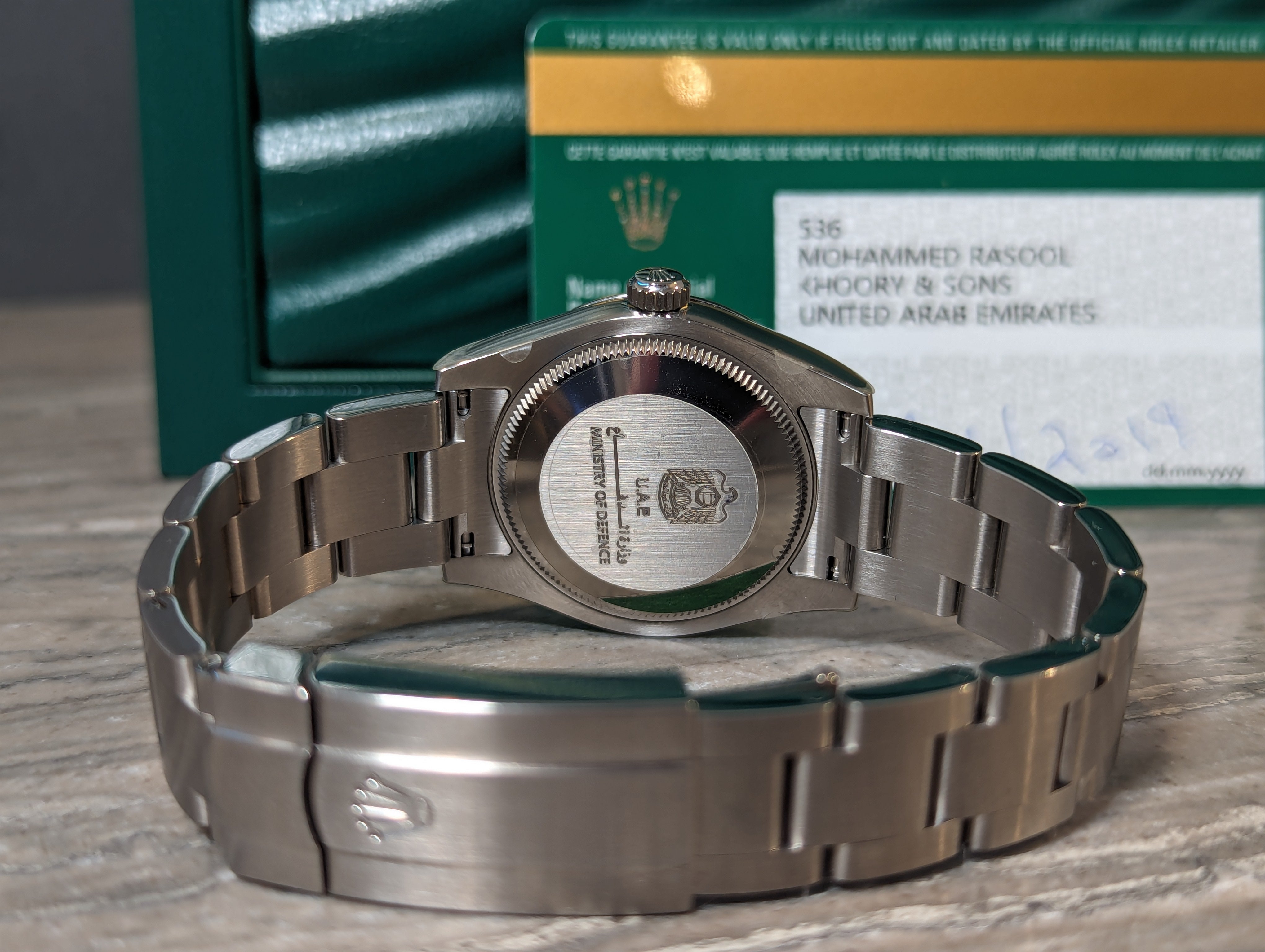 Rolex Oyster Perpetual 31 UAE Armed Forces signed Oyster Perpetual 31 Silver dial Pink markers