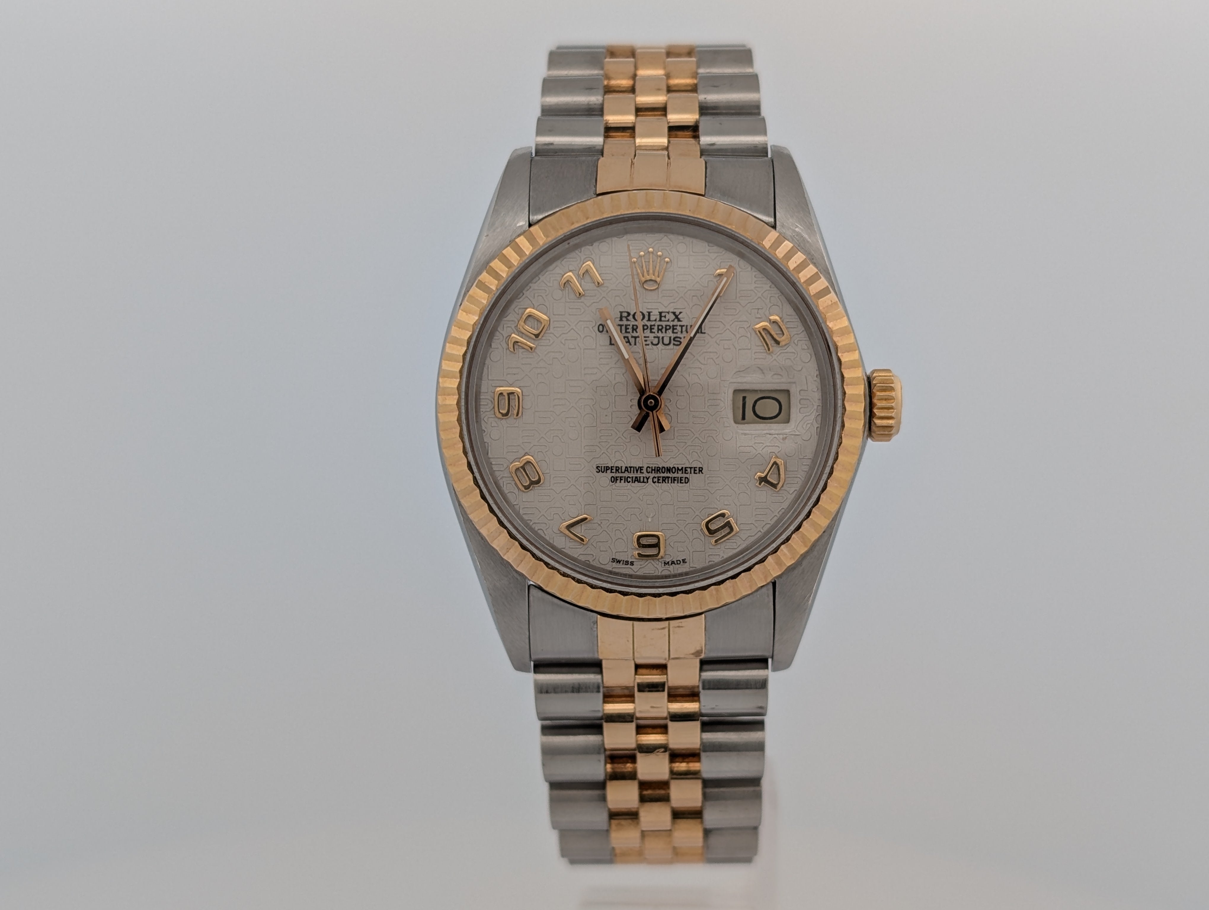 Rolex Datejust 36 Certified Arabic Motif Dial Two Tone