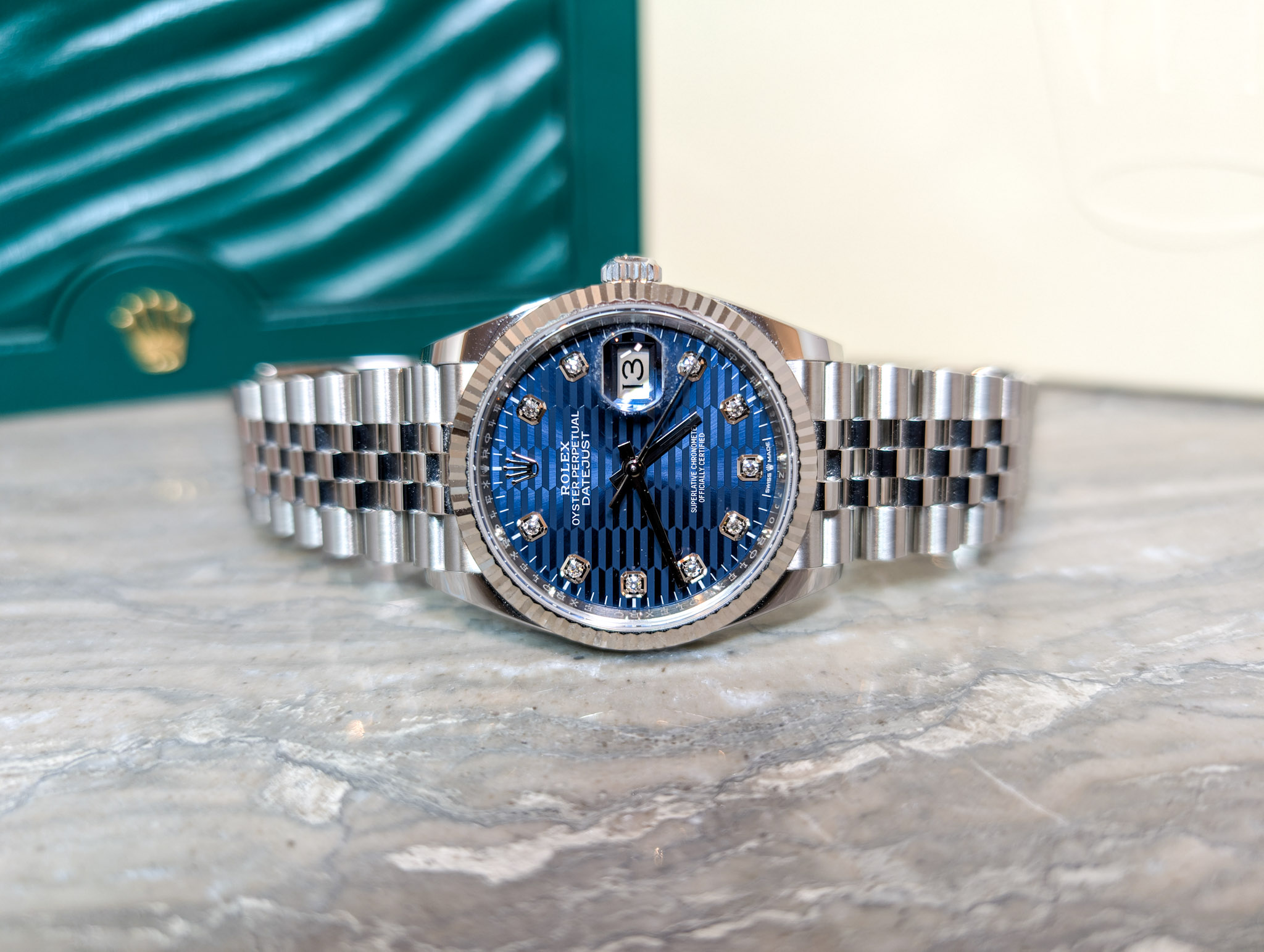 Rolex Datejust 126234 Blue Motif Diamond Dial Unworn 2024