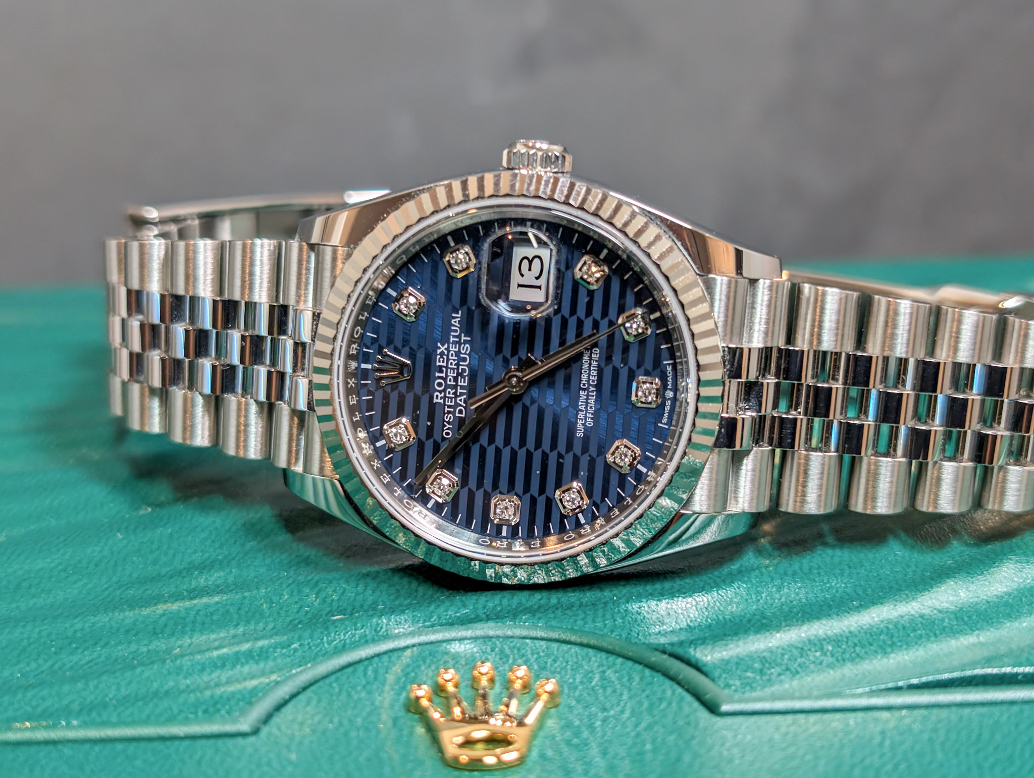 Rolex Datejust 126234 Blue Motif Diamond Dial Unworn 2024