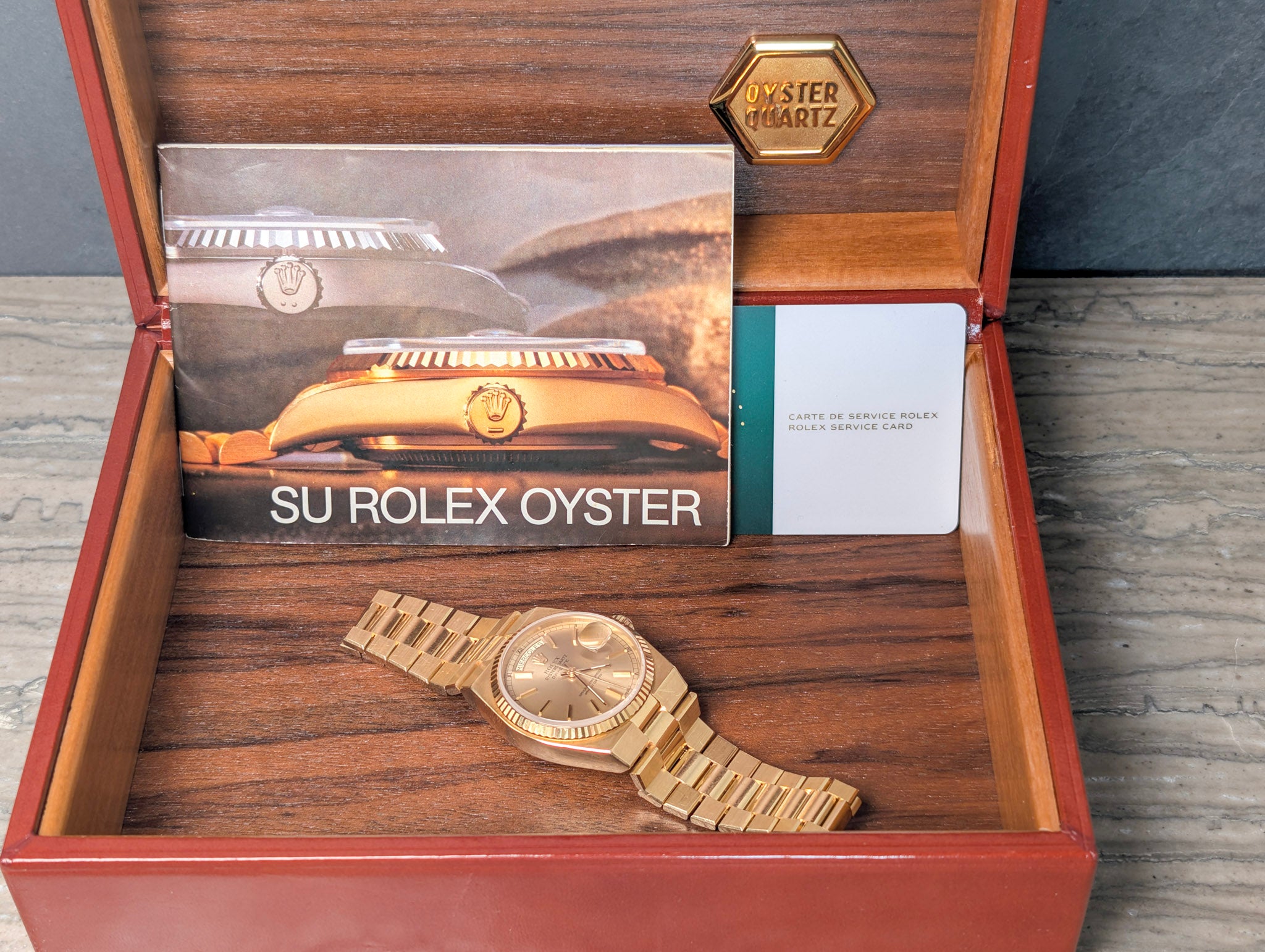 Rolex Oysterquartz Day-Date Ref. 19018 Recently Serviced 36mm Spanish Date Box + Service Papers