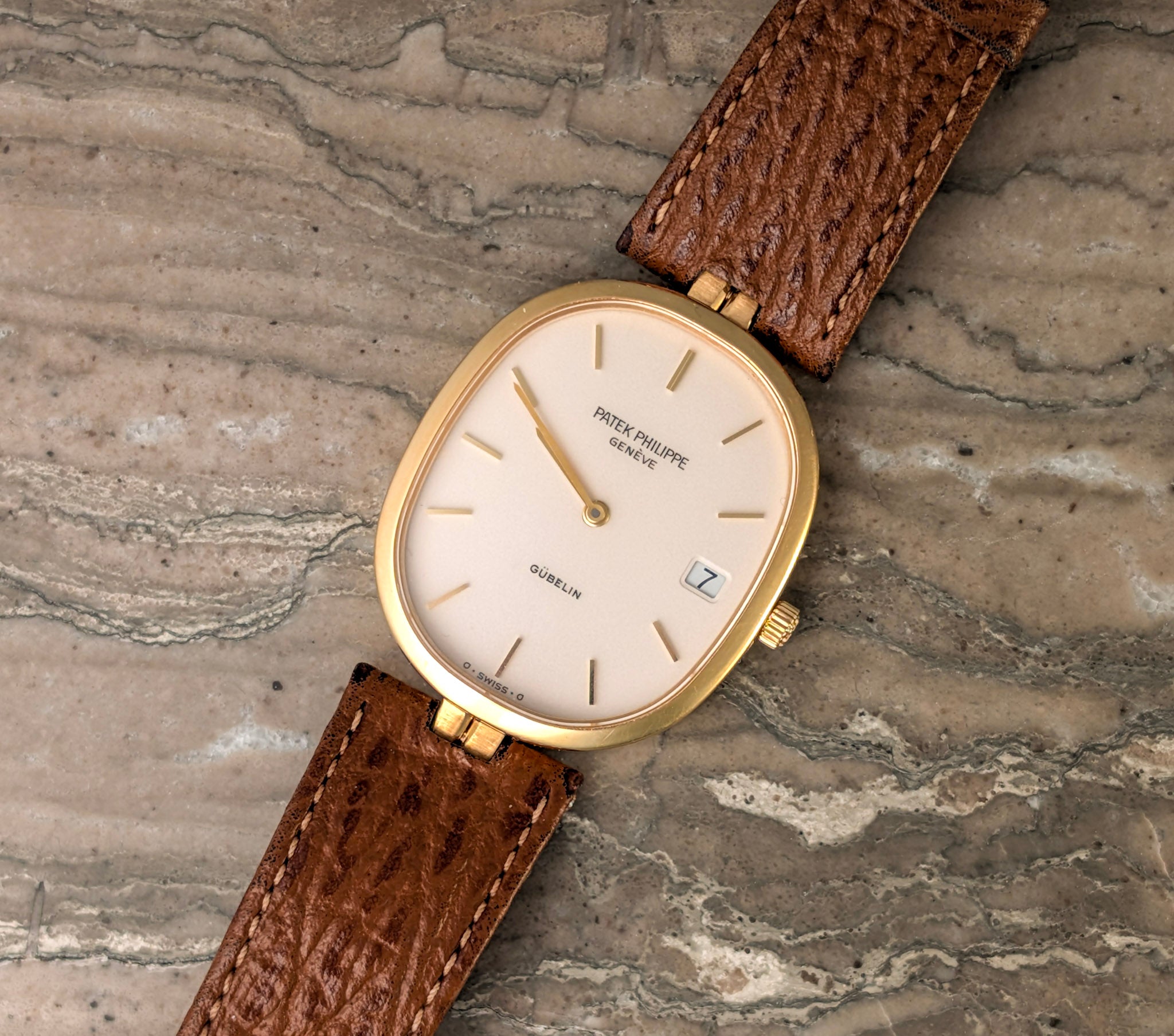 Patek Philippe Ellipse 3930 “Gubelin” Double-Signed Dial 18k Yellow Gold