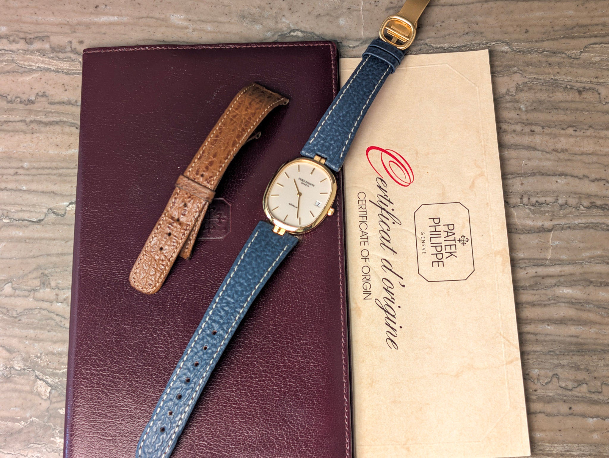 Patek Philippe Ellipse 3930 “Gubelin” Double-Signed Dial 18k Yellow Gold