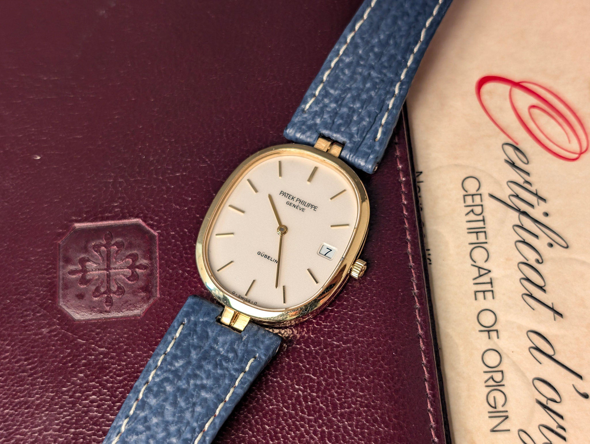 Patek Philippe Ellipse 3930 “Gubelin” Double-Signed Dial 18k Yellow Gold