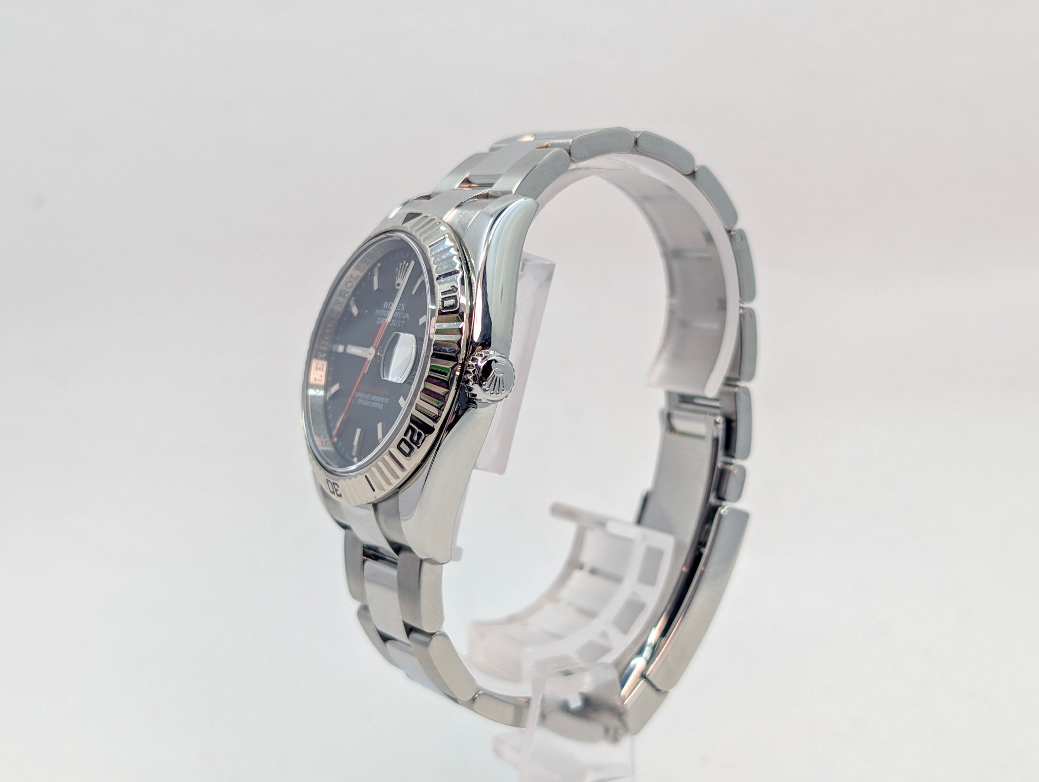 Rolex Datejust Turn-O-Graph 116264 Thunderbird Black Dial Red Seconds Hand Full Set Watch