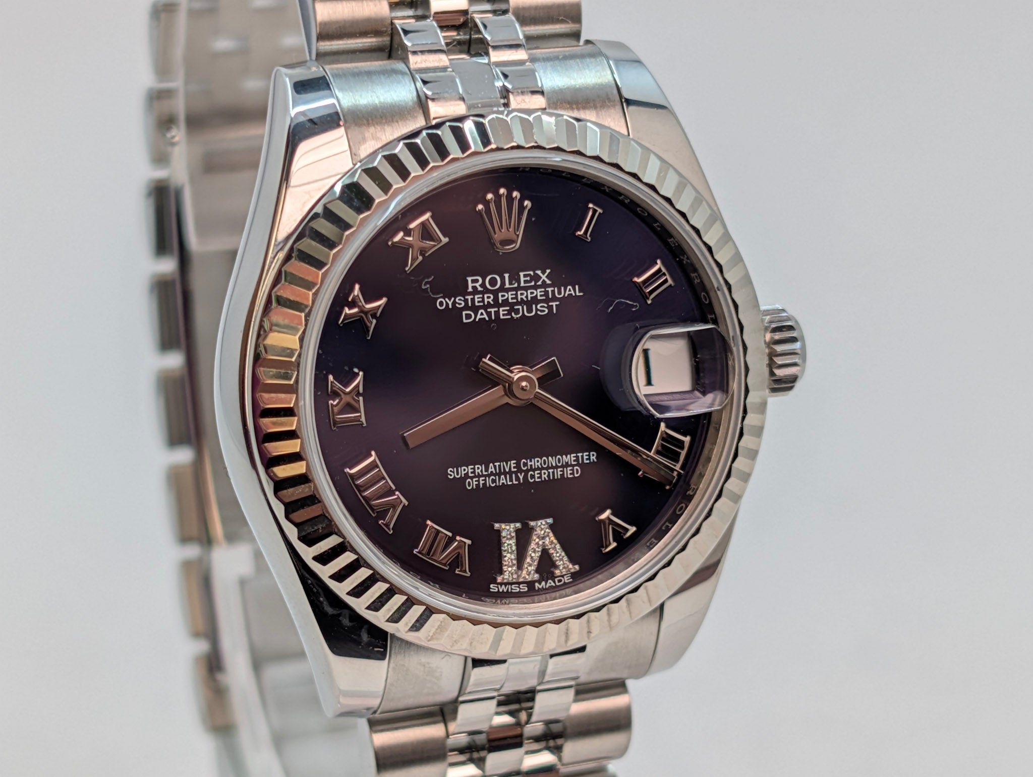 Rolex Datejust 31 Ref. 178274 Purple Diamond Dial Full Set Jubilee